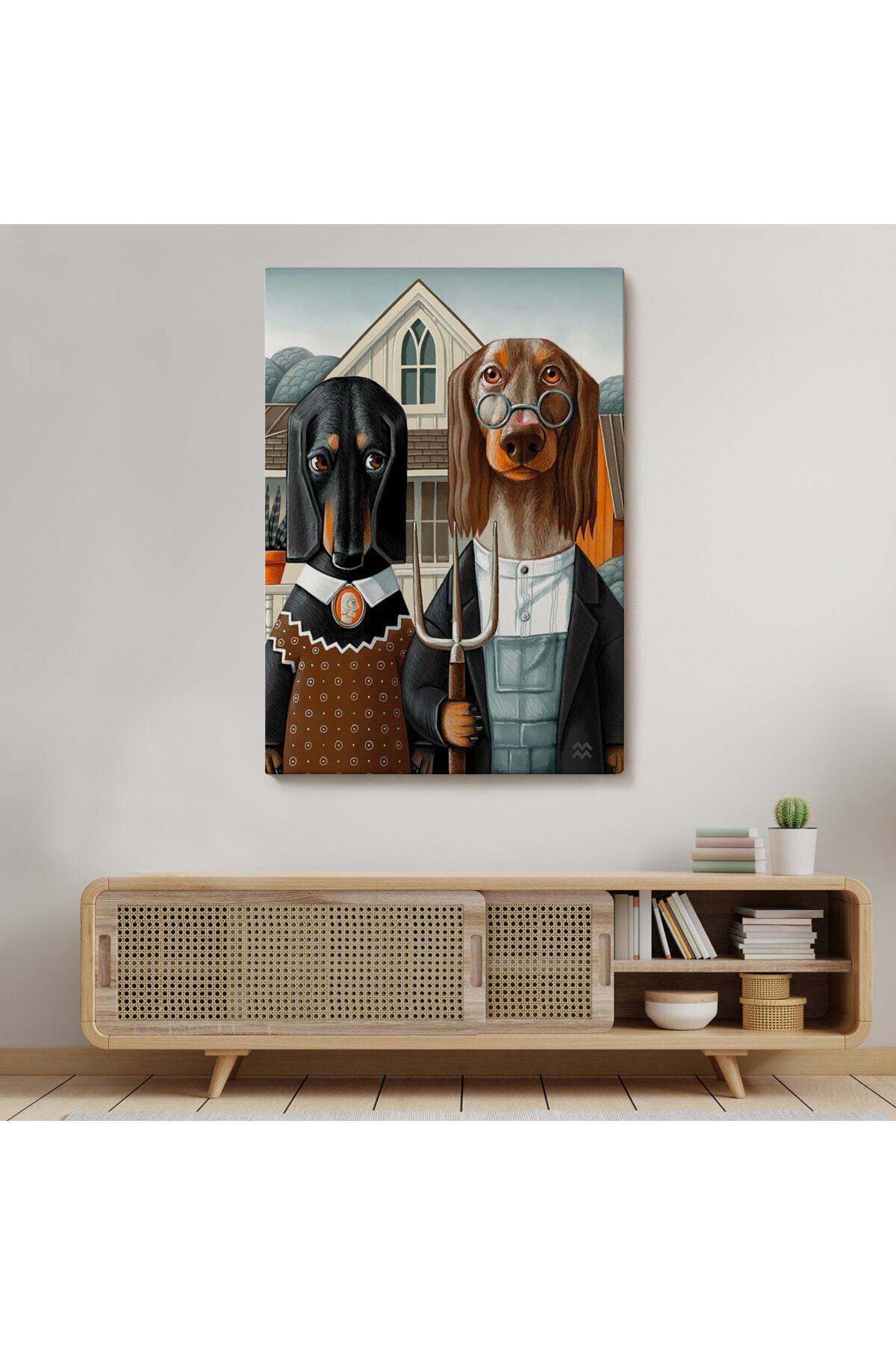 Amerikan Gotik Klasiği Köpekler Tablosu görsel 7