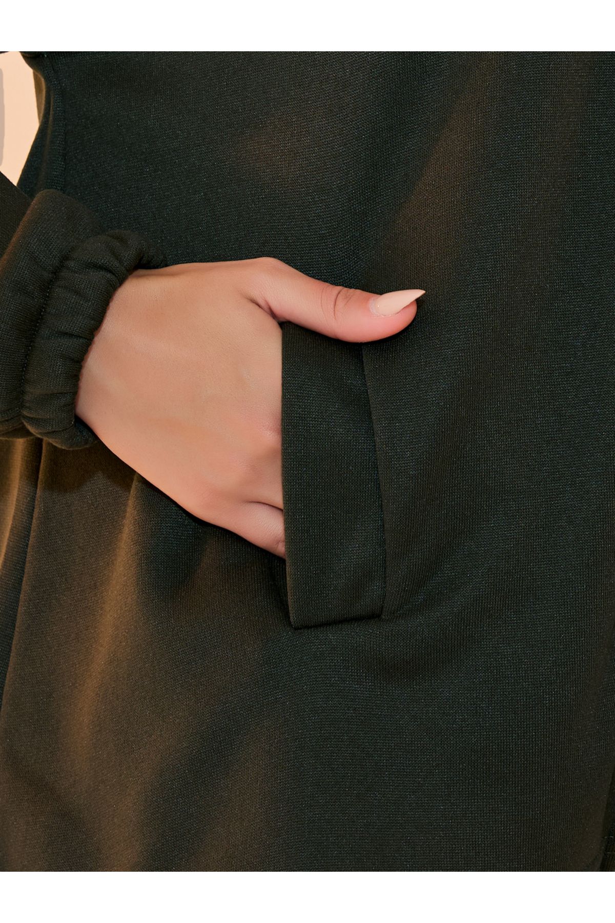 Take Two By Styli-Solid Front Zipper Drawstring Hem Jacket 4