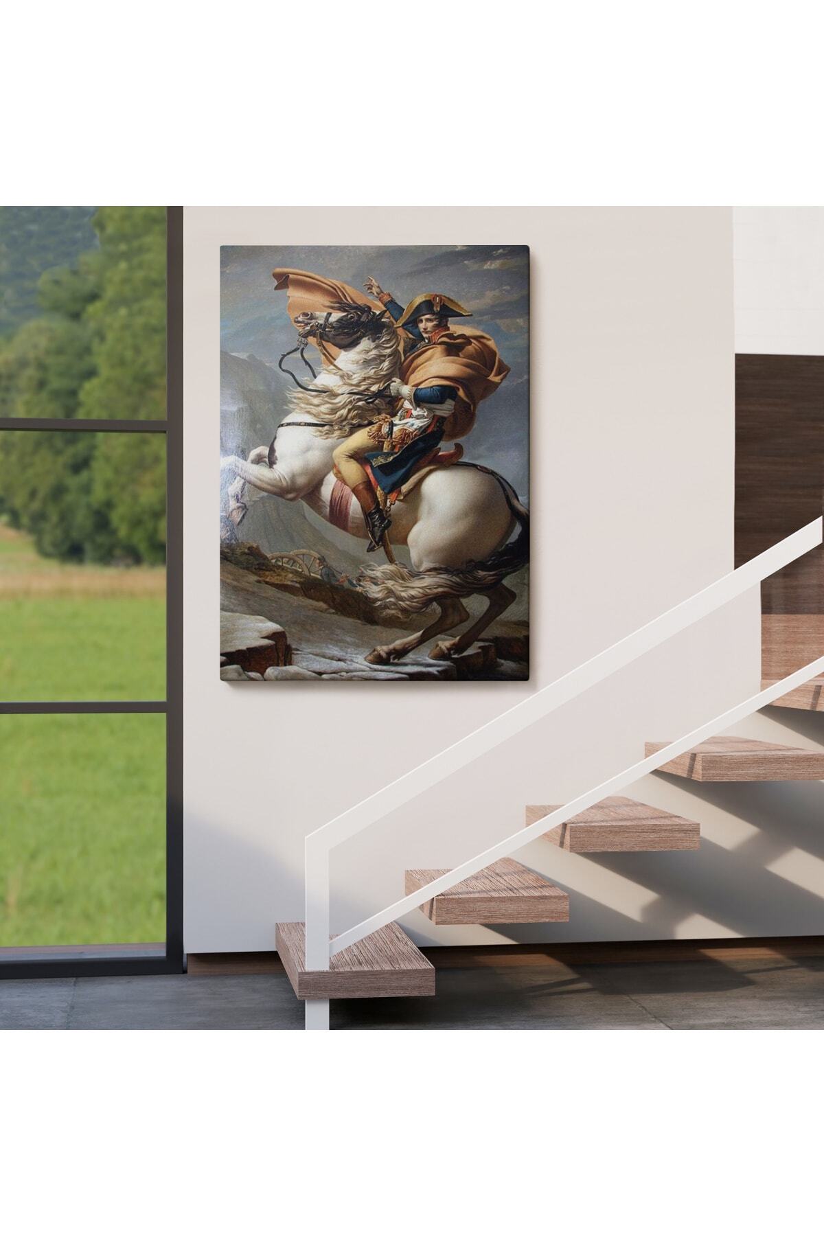 Bonaparte Franchissant Le Grand-saint-bernard Kanvas Tablosu görsel 4