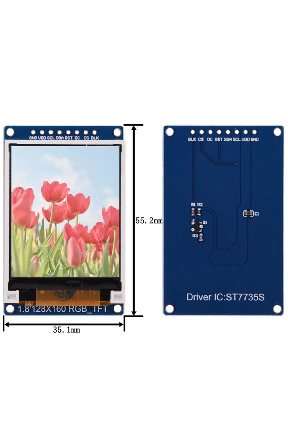 Choice-Other 1.8-inch Tft Module Lcd Display Module With Pcb Base Plate Spi Serial Port Only Requires 4 Io 2