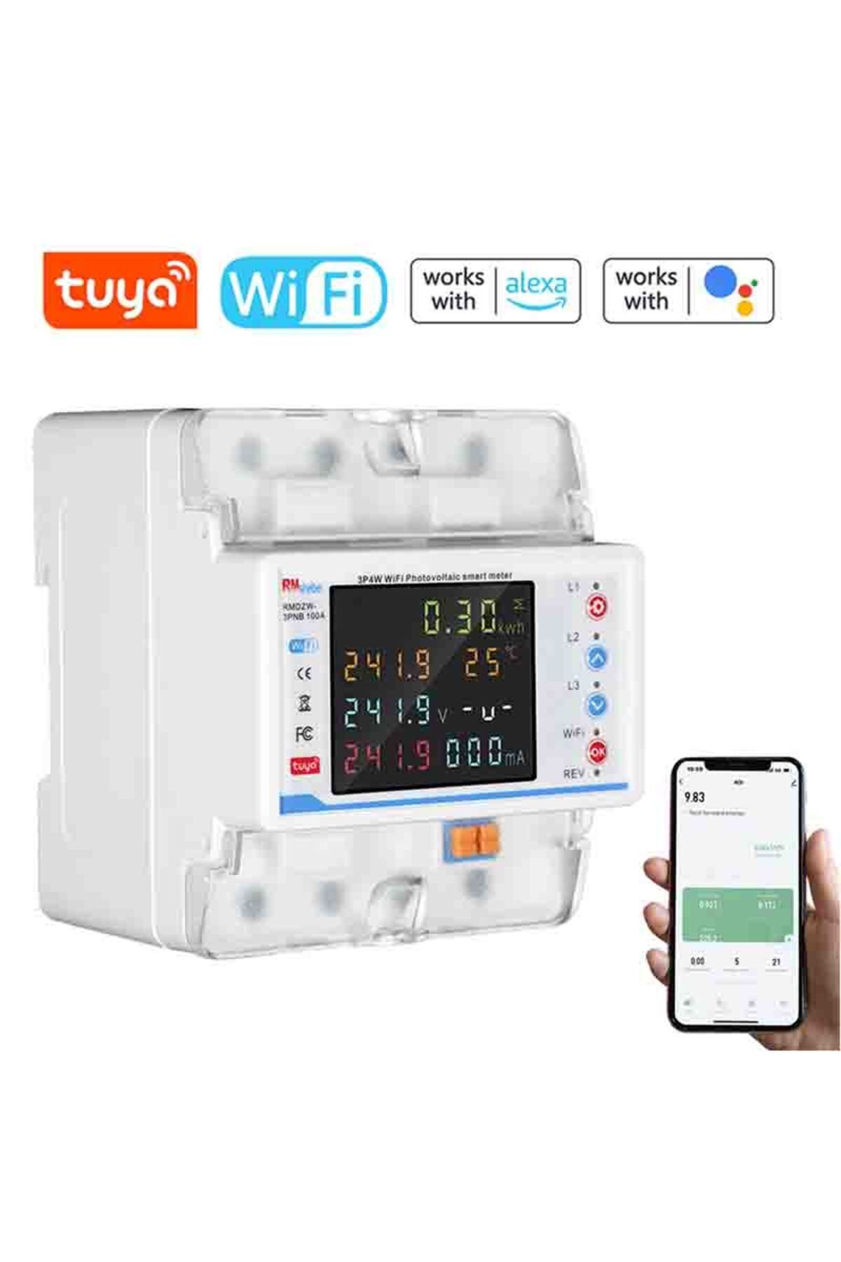 Choice-No Leakage Protectiv Tuya Wifi Smart Circuit Breaker Automatic Reclosure Protector 3p4w Power Meter 8
