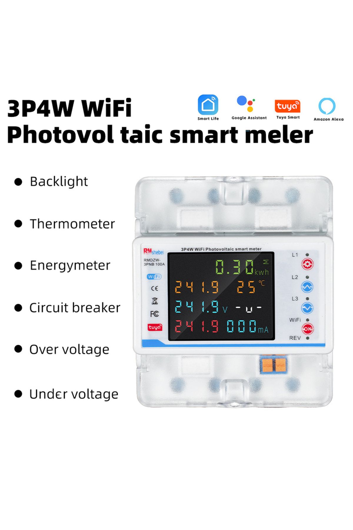 Choice-No Leakage Protectiv Tuya Wifi Smart Circuit Breaker Automatic Reclosure Protector 3p4w Power Meter 3
