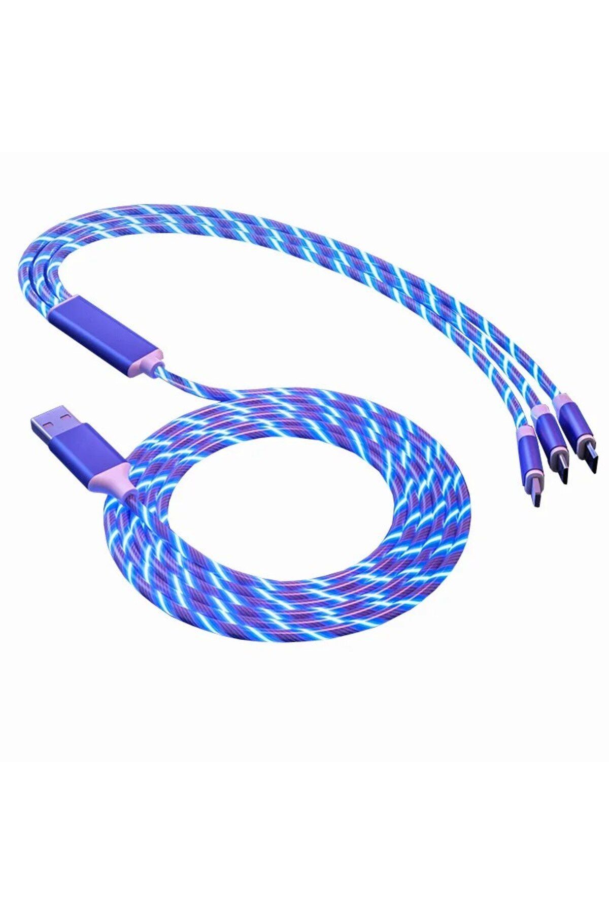 Choice-Câble De Charge Rapide 3 En 1 Avec Éclairage LED, 3A, Micro USB Type C, Pour IPhone, Samsung, Xia... 8