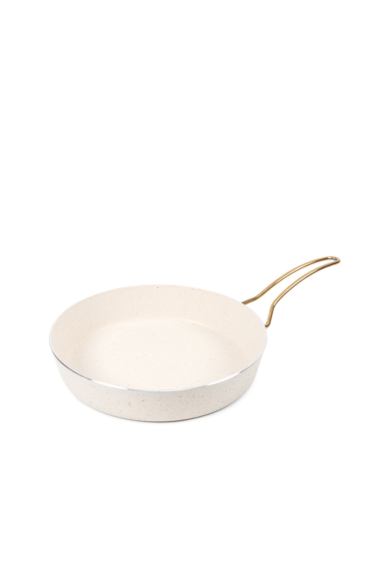 çarşıdayız-7 Pieces White Granite Cookware Set - Stylish and Durable Design with Metal Gold Handle 4