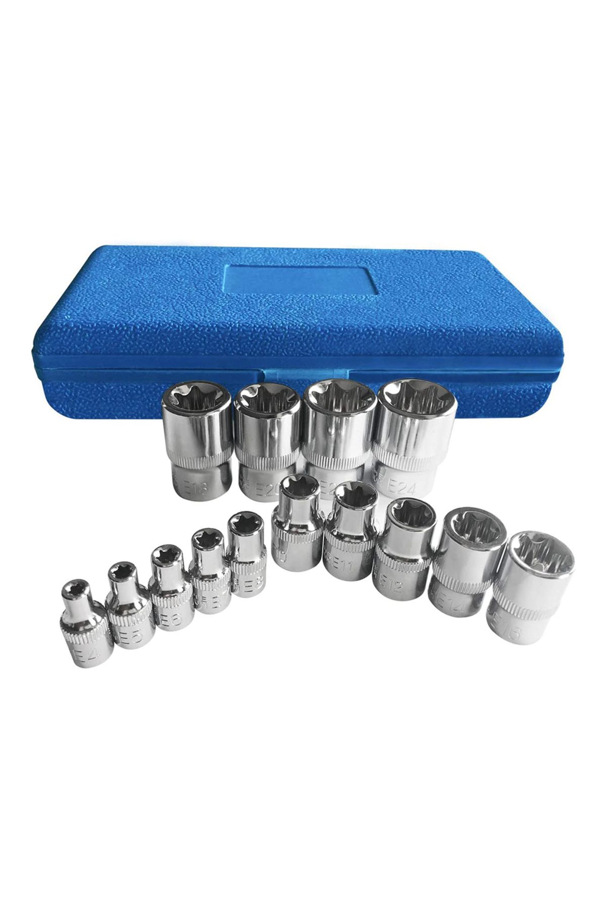 Choice-Torx Socket Set Tamper Proof Torx Star Bit Torq Torque Female E-socket Set E4-E24 1/4" 3/8" 1/2" ... 1