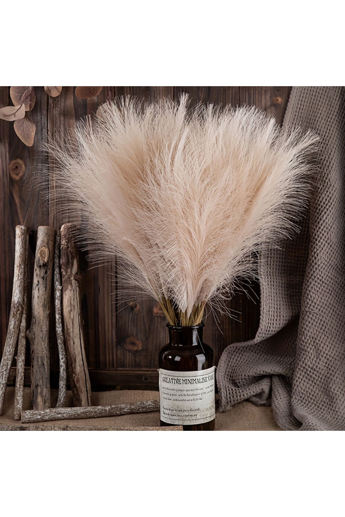 Choice-10pcs Faux Pampas Grass, Pampas Grass For Floor Vase, Pampas Grass Decor Tall For Vase Fillers, B... 5