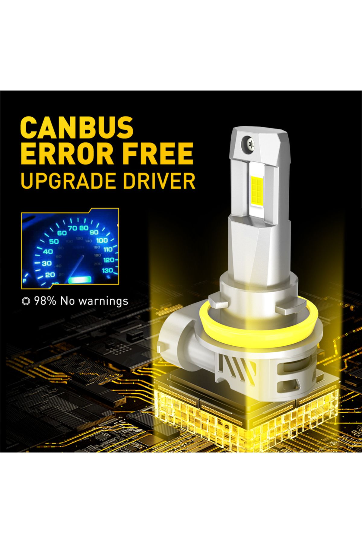 Choice-H8 H9 H11 AUXITO 2Pcs H11 Turbo LED Canbus H8 HB3 9005 LED Headlight Bulbs No Error Super Bright Whi 4