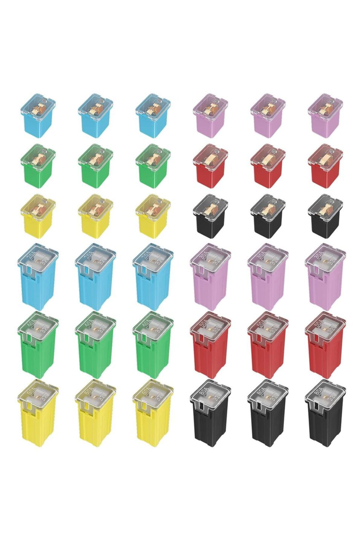Daiertek-Jcase Fuse 36pcs Jcase Fuse Automotive Tall/standard And Low Profile Jcase Box Shaped Fuses 1