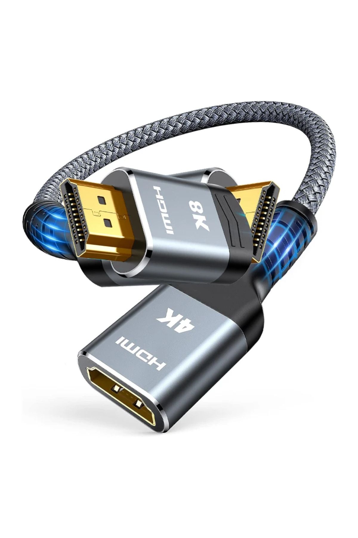 Choice-0.3m Hdmi 2.1 Extension Cable, 8k@60hz, 4k@240hz, Braided Male To Female Cord, For Roku Tv, Ps5, Hdt 7