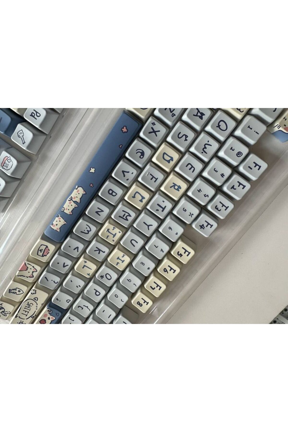 Choice-Blue Zuoya 147 Keys Mda Keycaps Blue Meow Meow Theme Pbt Single-sided Heat Sublimation For Mx Switch 1