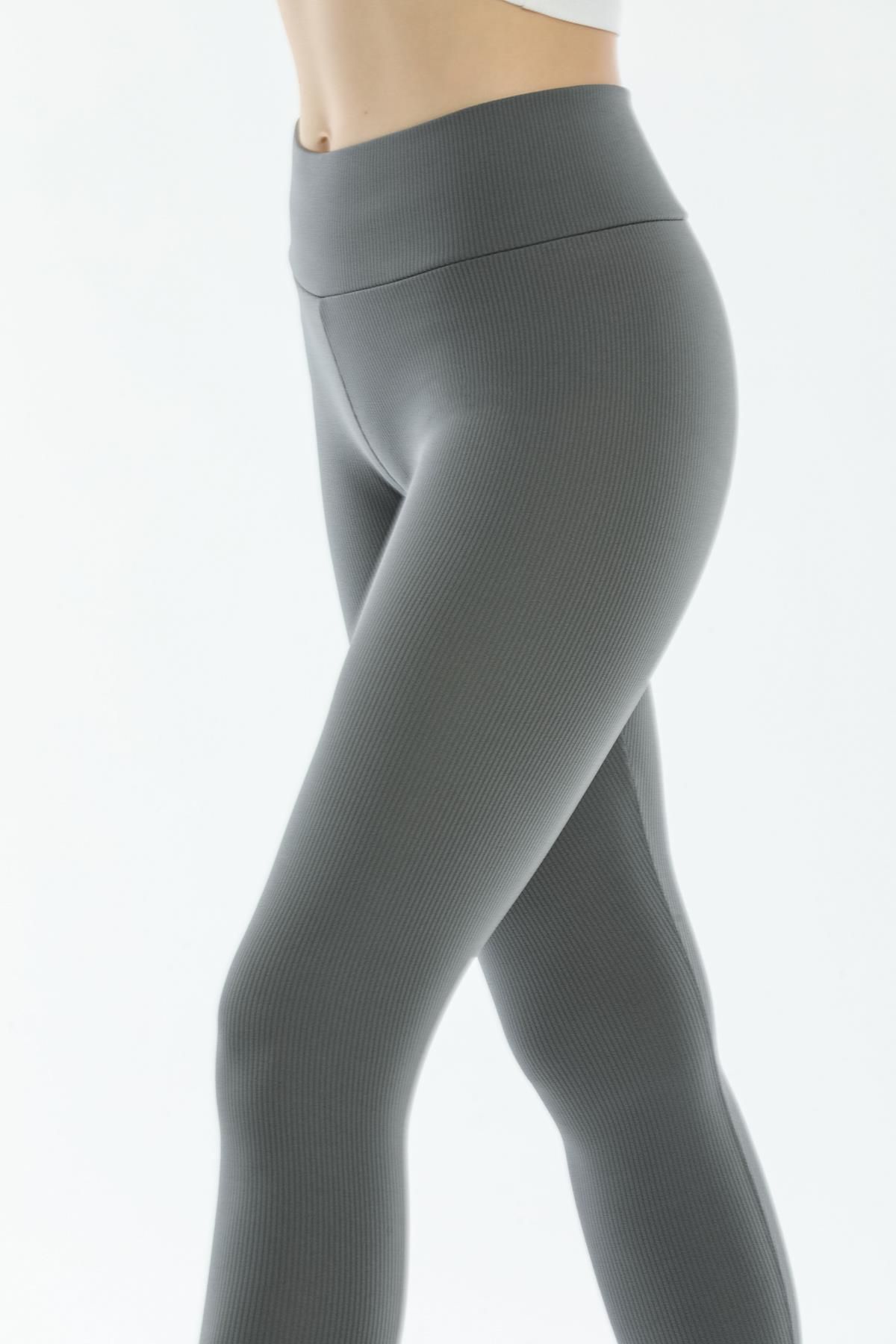 Domoda-Gestrickte Damenstrumpfhose mit hoher Taille, geripptem, stabilisiertem Interlock und elastischem Bund 4