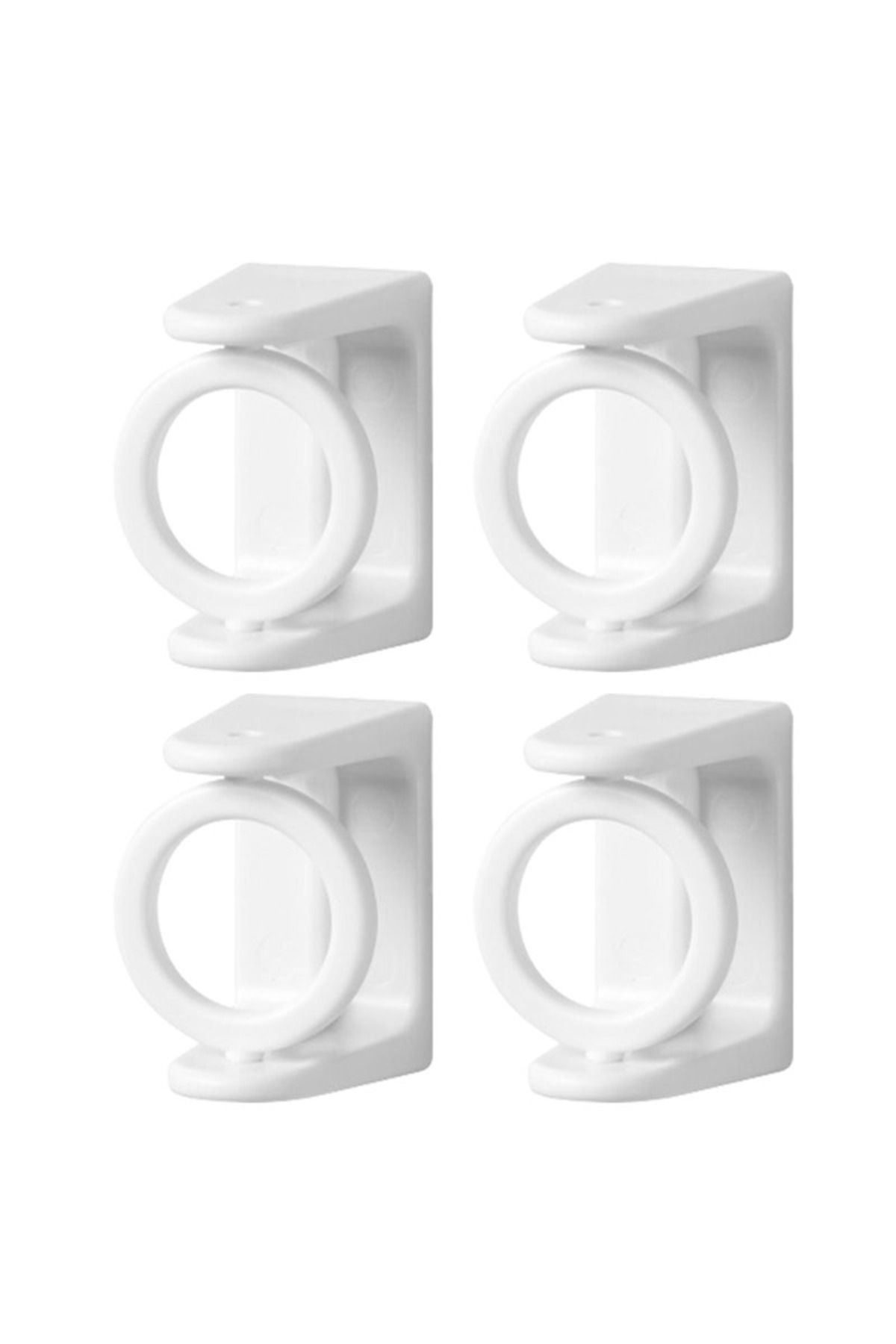 Choice-White 4pcs 360° Rotatable Retractable Pole Fixator For Non-drilling Strong Adhesive Hooks Towel Rod 1