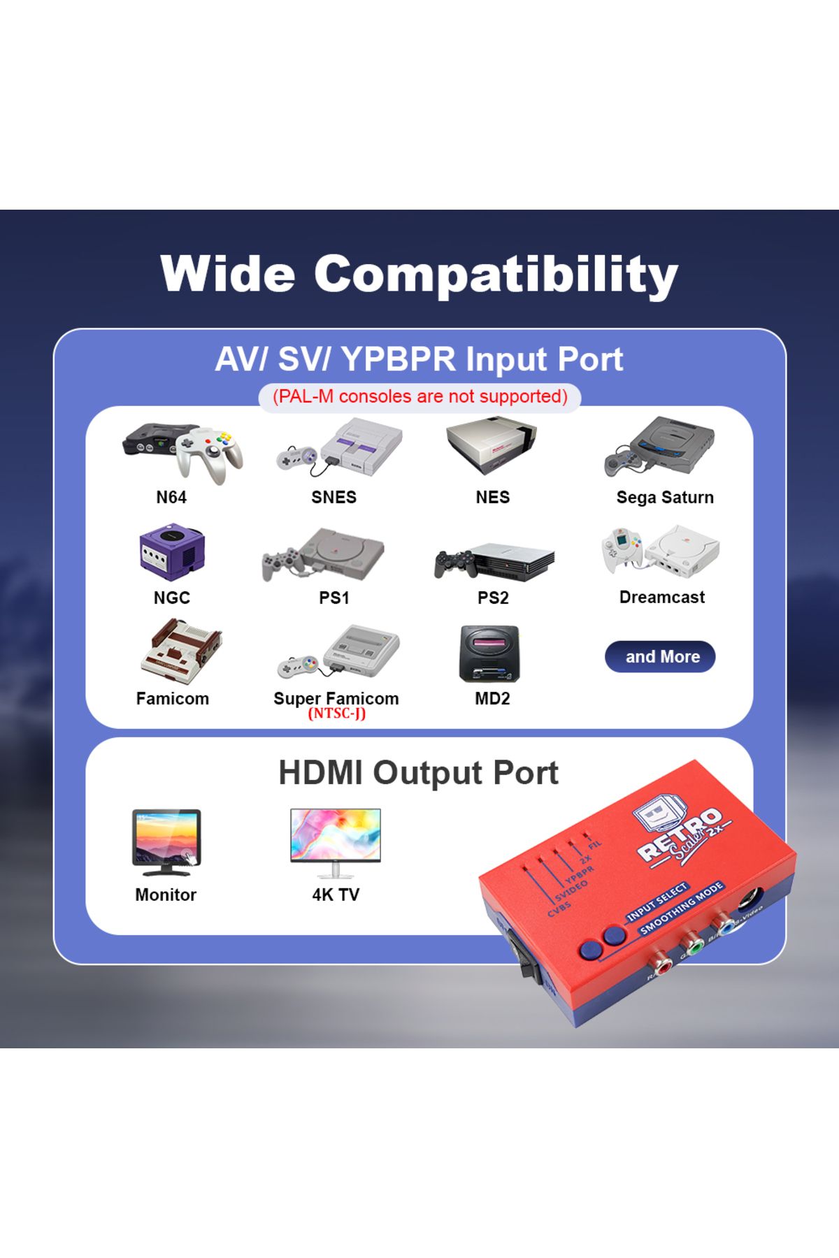 RetroScaler-RetroScaler2x AV to HDMI-compatible Converter and Line-doubler For Retro Game Consoles PS2 N64 NE... 5