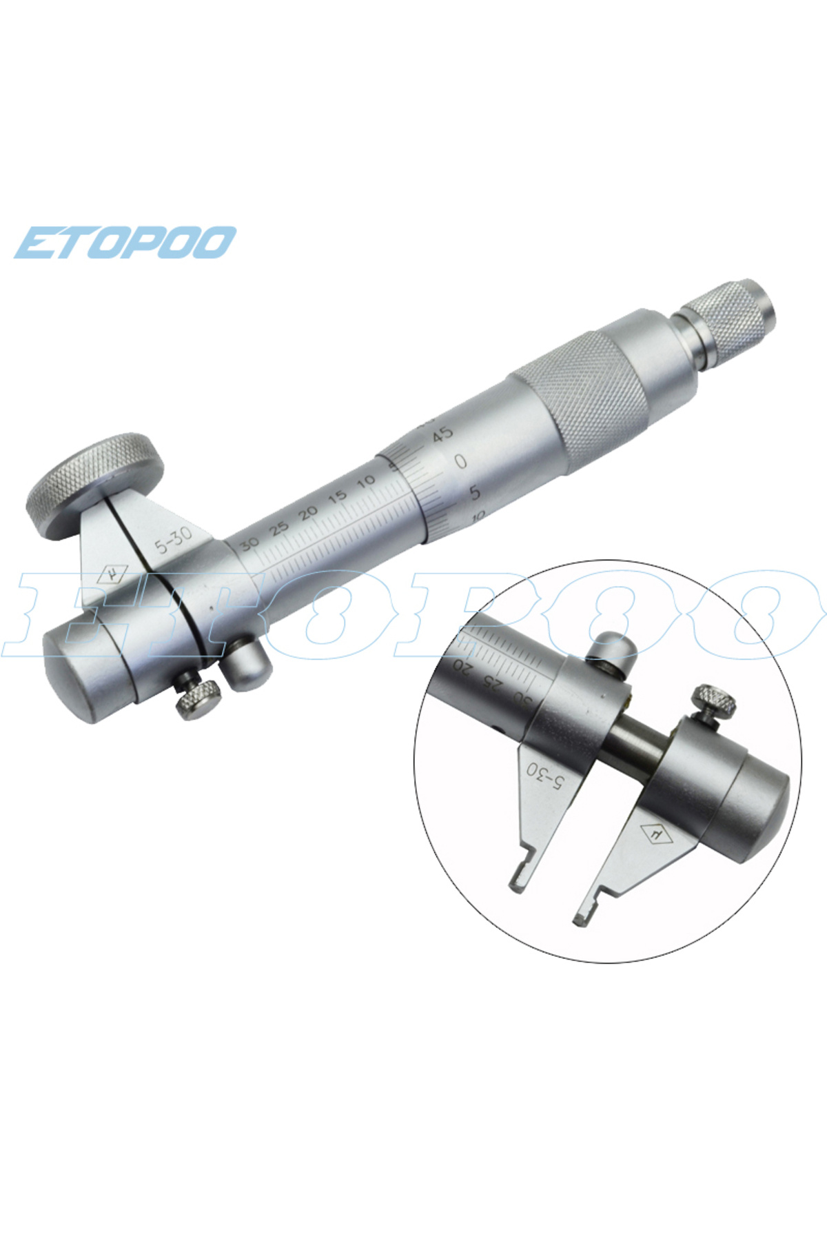 ETOPOO-5-30mm Inside Micrometer 0.01mm Metric Carbide Ratchet Screw Gauge Professional Measuring Tool 5-30m 5