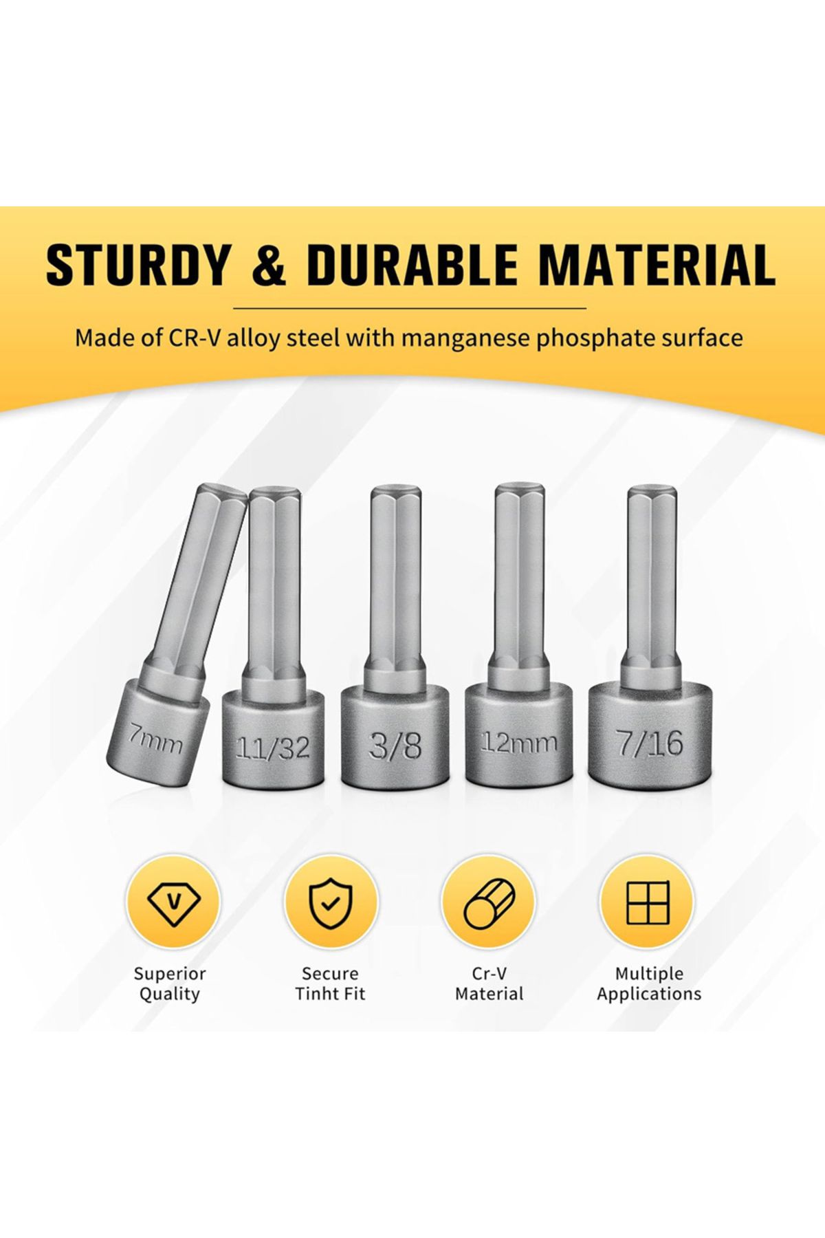DUTRIEUX-9pcs/14pcs Powerful Socket Inner Hexagonal Wrench Hexagonal Handle Screwdriver Socket Extension R... 3