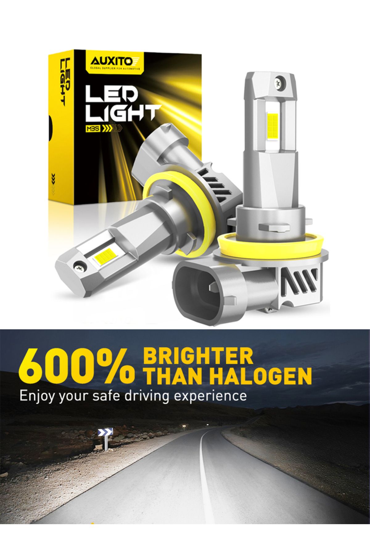 Choice-H8 H9 H11 AUXITO 2Pcs H11 Turbo LED Canbus H8 HB3 9005 LED Headlight Bulbs No Error Super Bright Whi 8