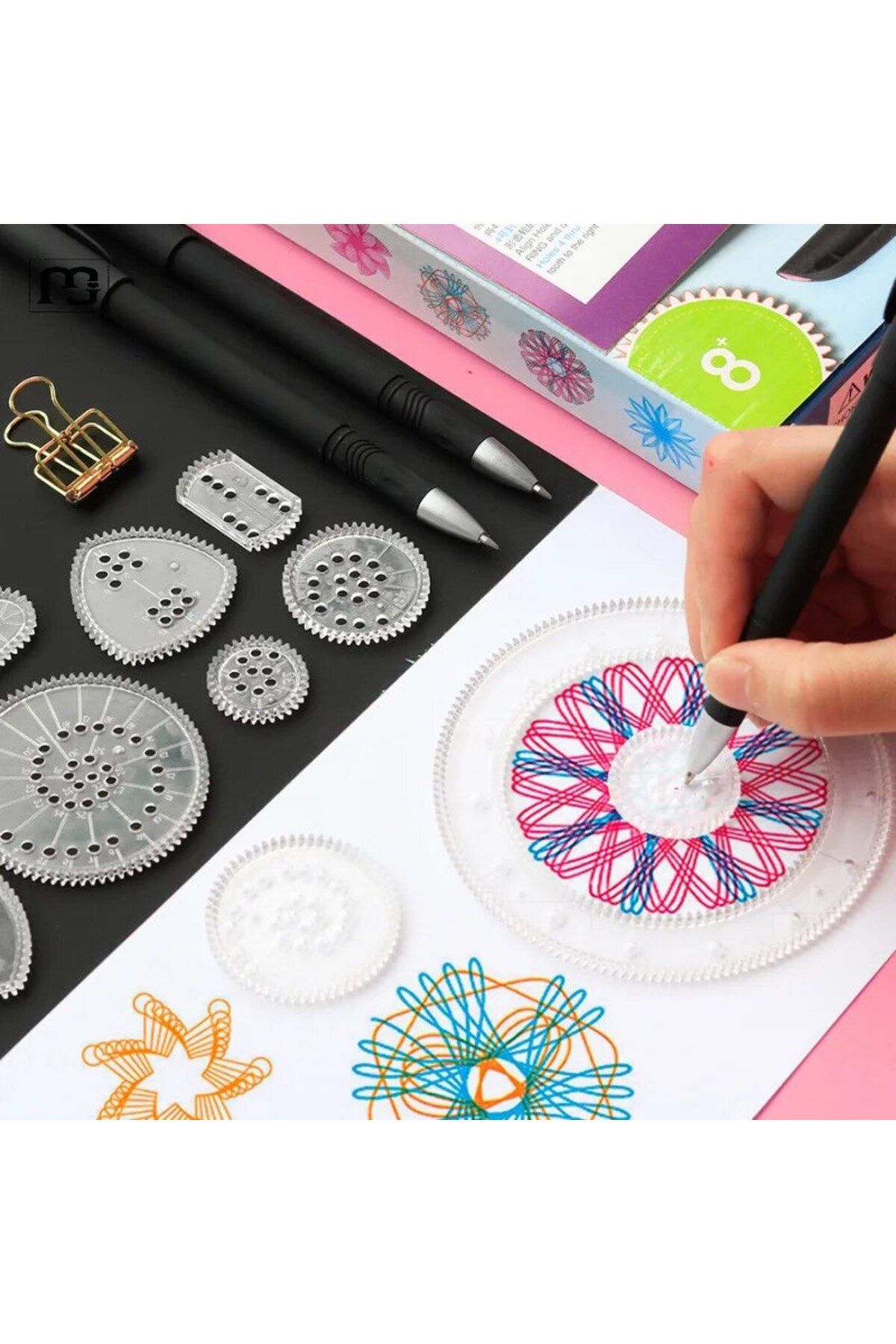 Choice-23pcs Transparent Flower Ruler Set Spirograph Drawing Ruler Tools Set - Create Stunning Spiral Dr... 4
