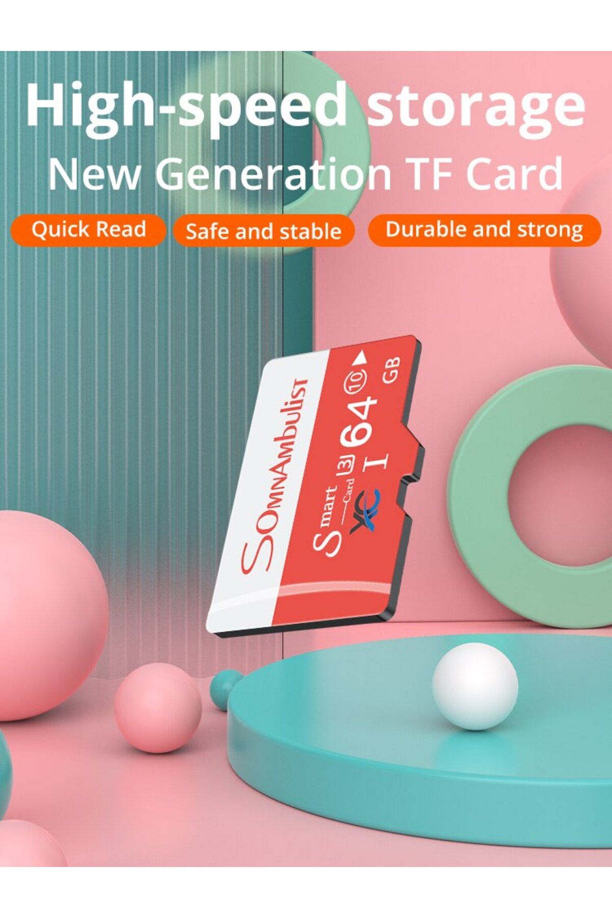 Choice-64gb Somnambulist 64gb High Speed C10 U3 Memory Card V30 For Drones Cameras Surveillance Devices Tf 8