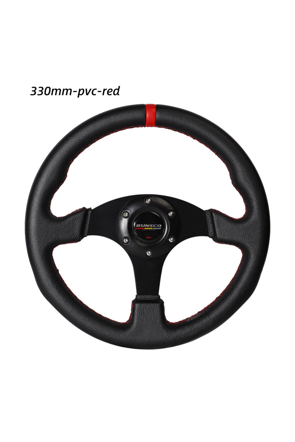 Choice-Red 330mm/13 Inch Flat Steering Wheel Aluminium Pvc Drift Simulation Racing Game Steering Wheel Univ 1