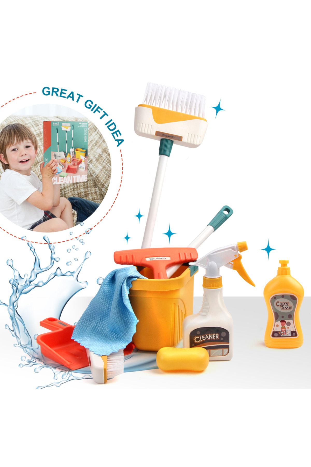 Choice 12pcs set Kids Cleaning Set Housework Supplies Kit with Dustpan Broom Bucket Mop Cleaning Set Pla. Trendyol