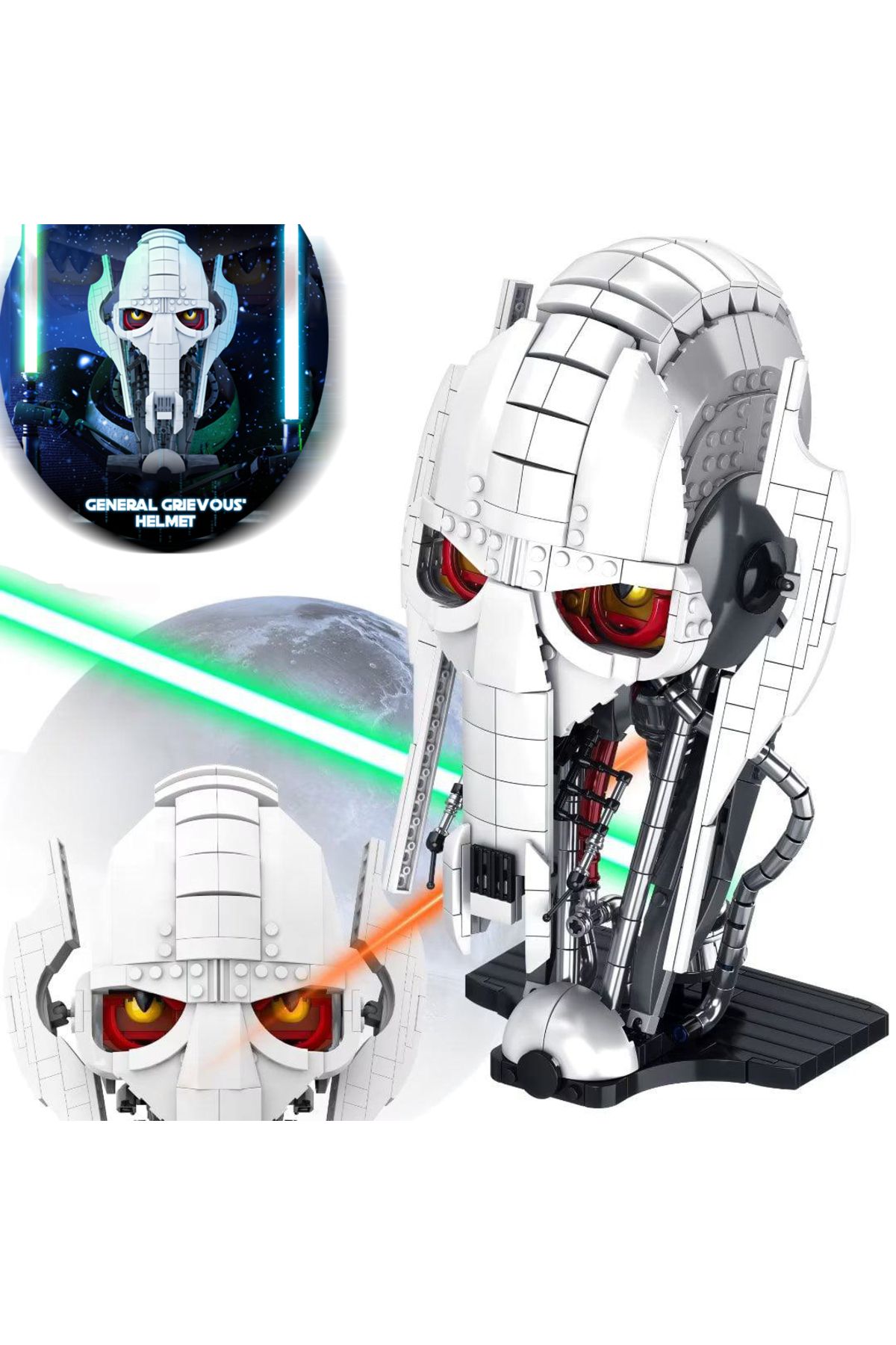 Choice-788 قطعة من مكعبات بناء خوذة الجنرال Grievous من MOC Idea، مجموعة نماذج خوذة تجميع... 8