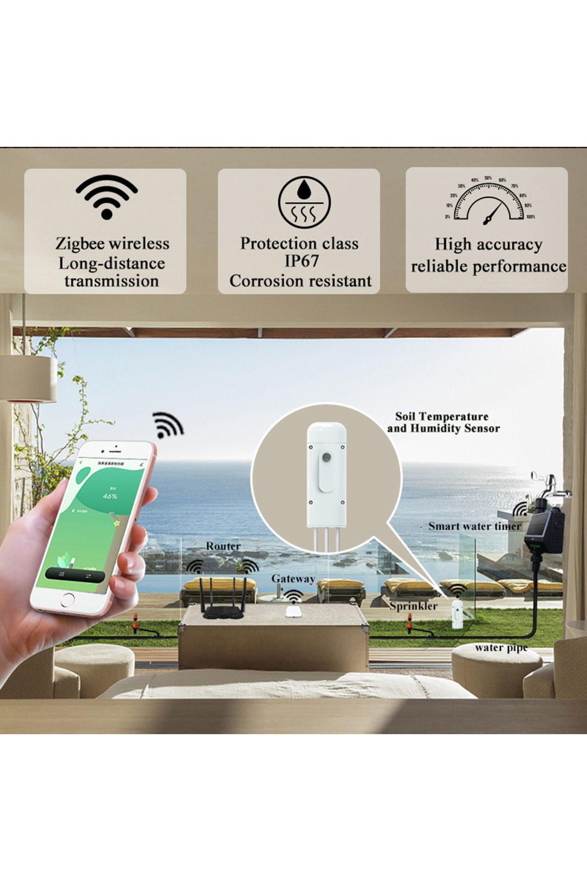 Choice-Haozee Tuya Smart Zigbee Soil Tester Temperature And Humidity Meter Waterproof Moisture Garden I... 6