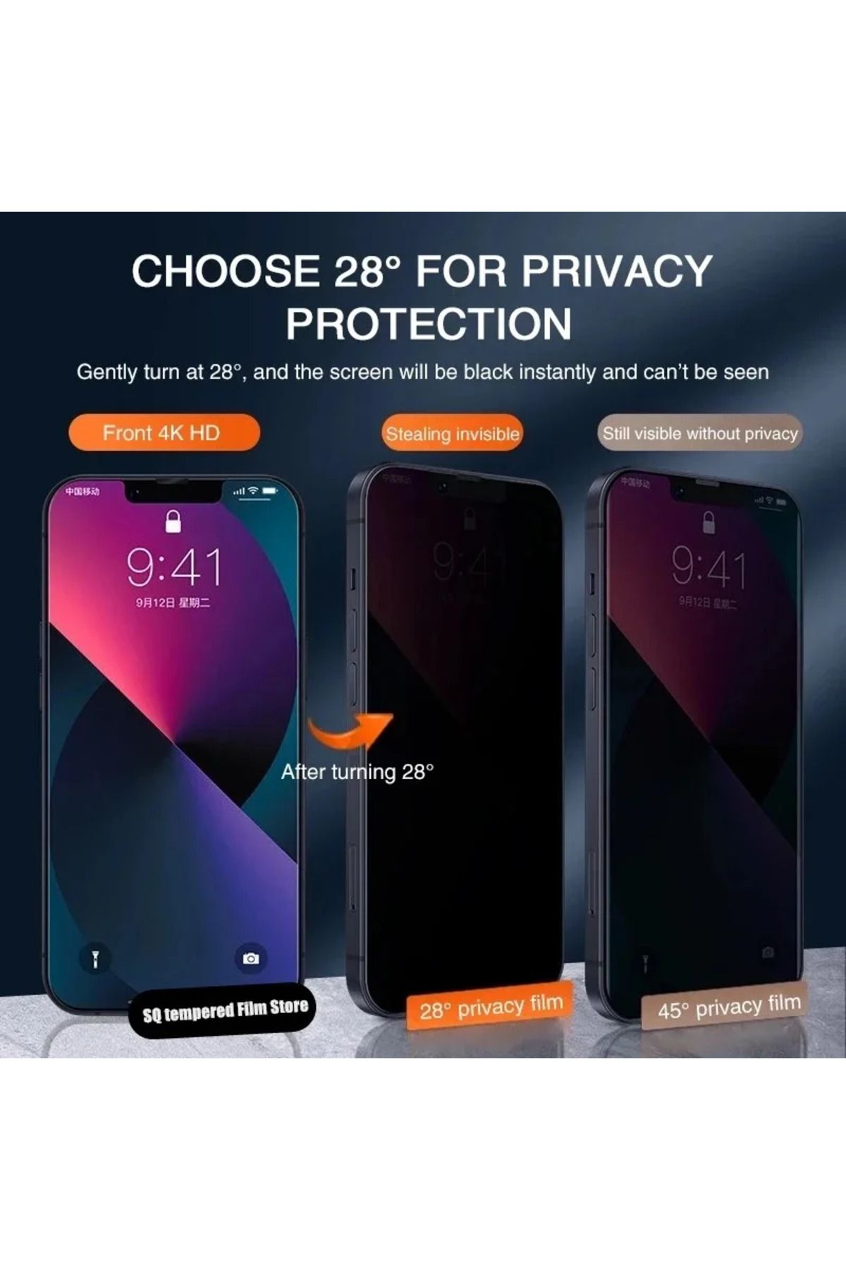 Choice-لـ iP 14Pro Max 3 قطع 3 قطع واقيات شاشة الخصوصية لـ IPhone 16 15 12 13 14 Pro Max Mini 8 Plus A 4
