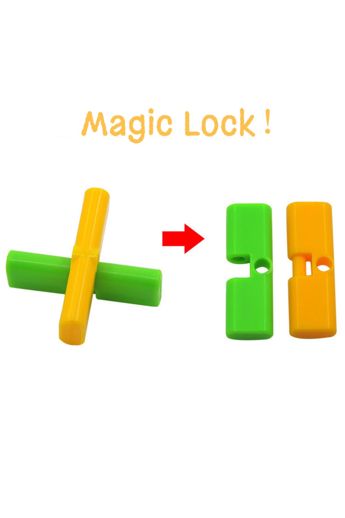 Choice-1pc Magic Trick Props Magical Cross Interesting Lock Automatically Unlock Close-up Stage Performa... 6