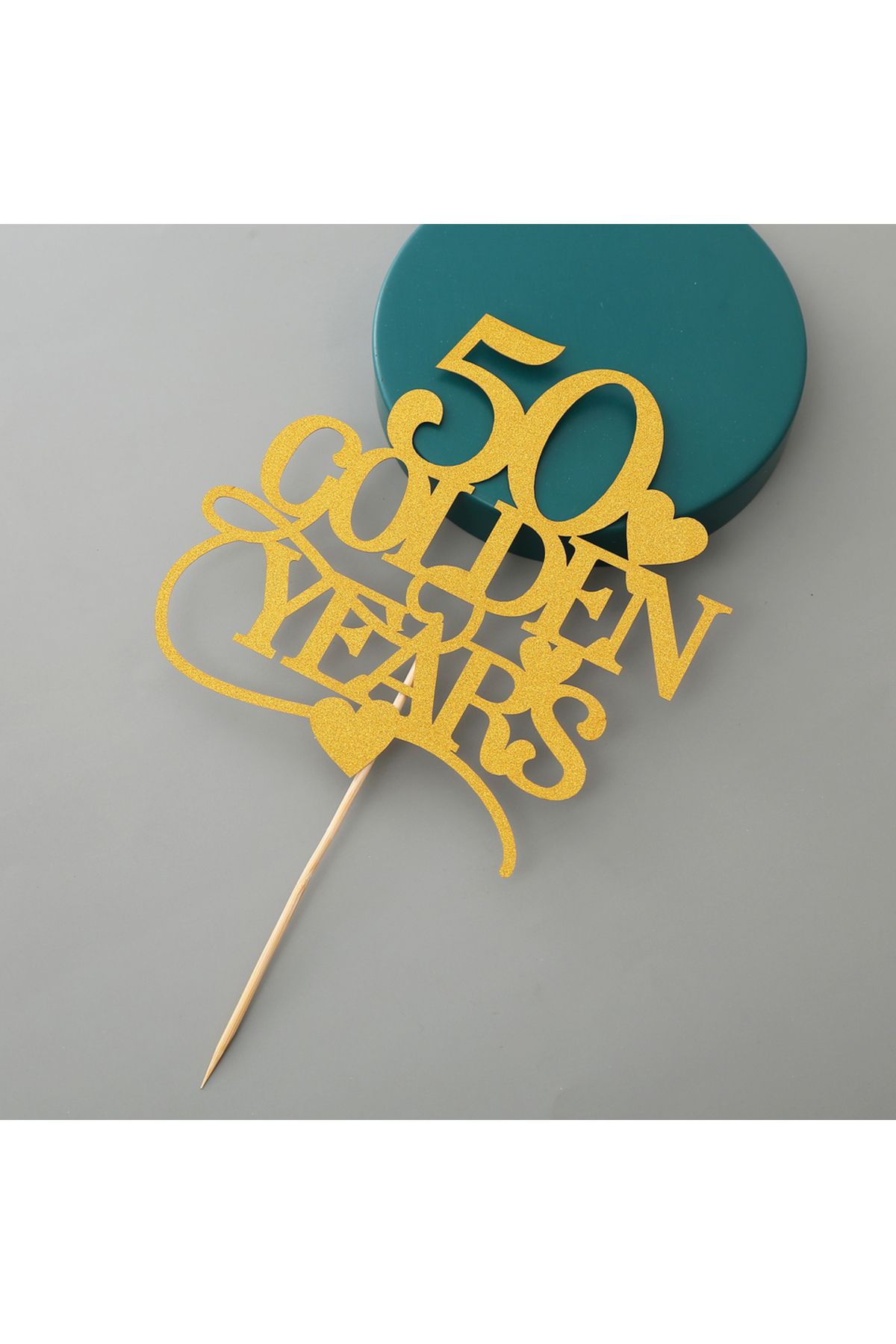 Choice-50thgold Happy 50th Birthday Cake Topper,50th Anniversary Cake Topper，gold Party Decorations 3