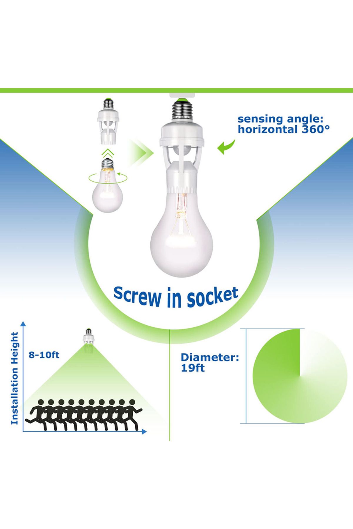Choice-AC100-240V E27 Socket Converter with PIR Motion Sensor Ampoule LED E27 Lamp Base Intelligent Swit... 5