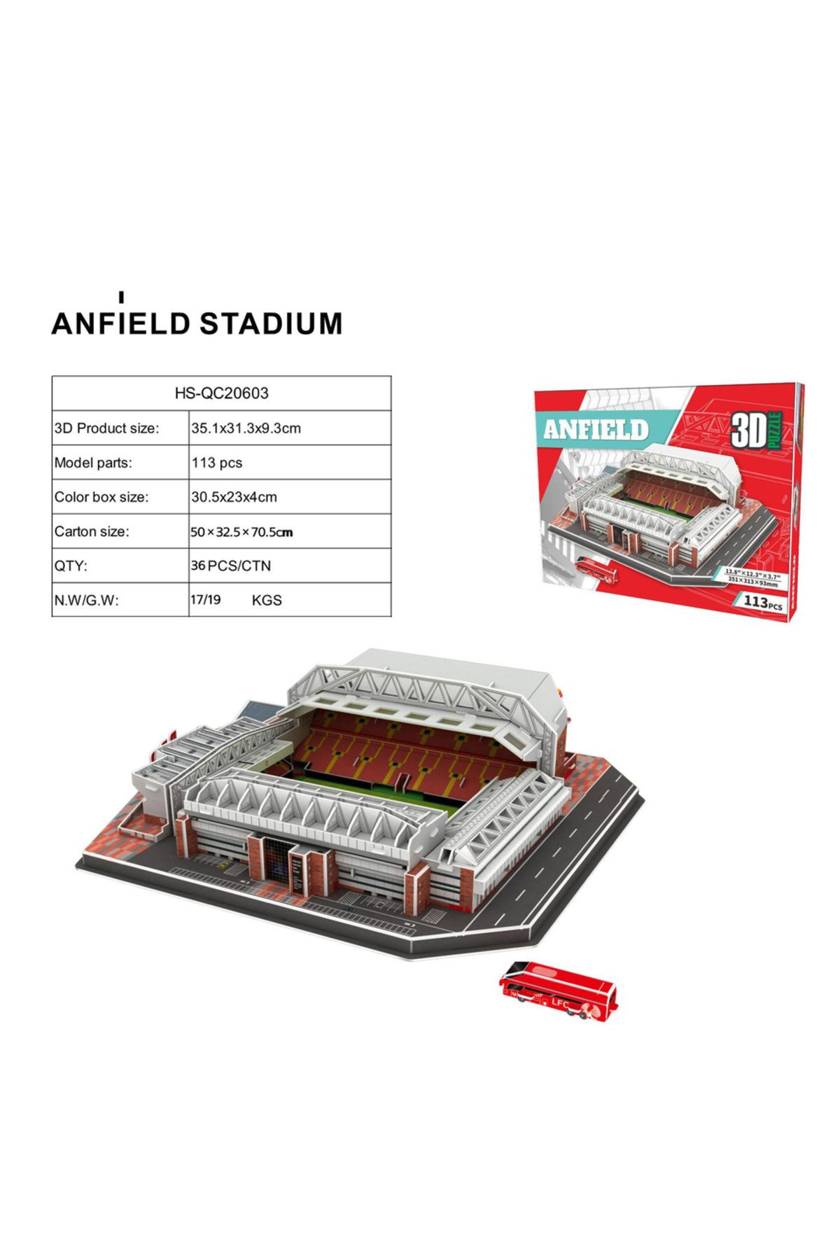 feooe-3D Paper Puzzle  DIY Anfield Football Stadium In Anfield Liverpool 3D Jigsaw Puzzle Model Toy Orn... 6