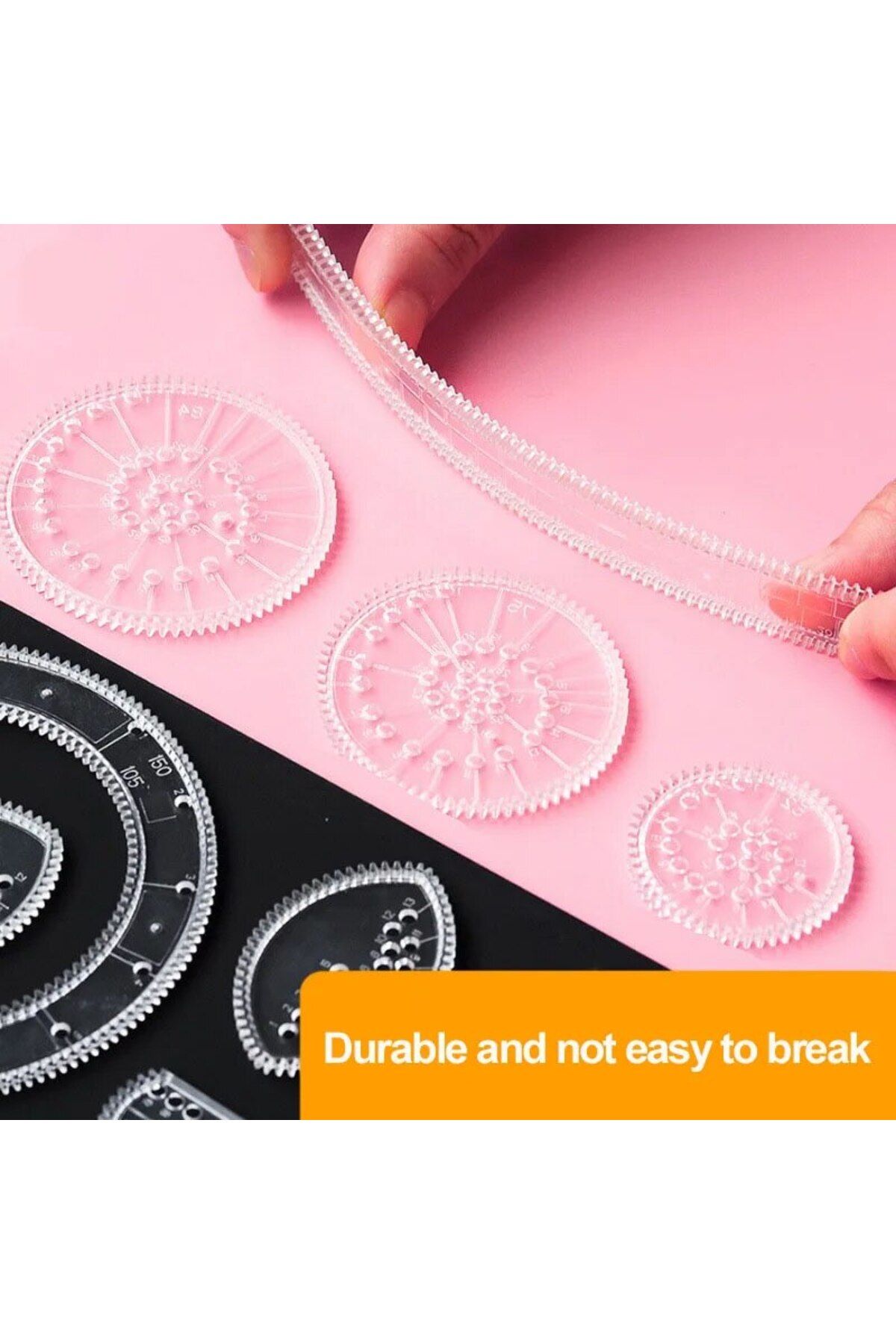 Choice-23pcs Transparent Flower Ruler Set Spirograph Drawing Ruler Tools Set - Create Stunning Spiral Dr... 5