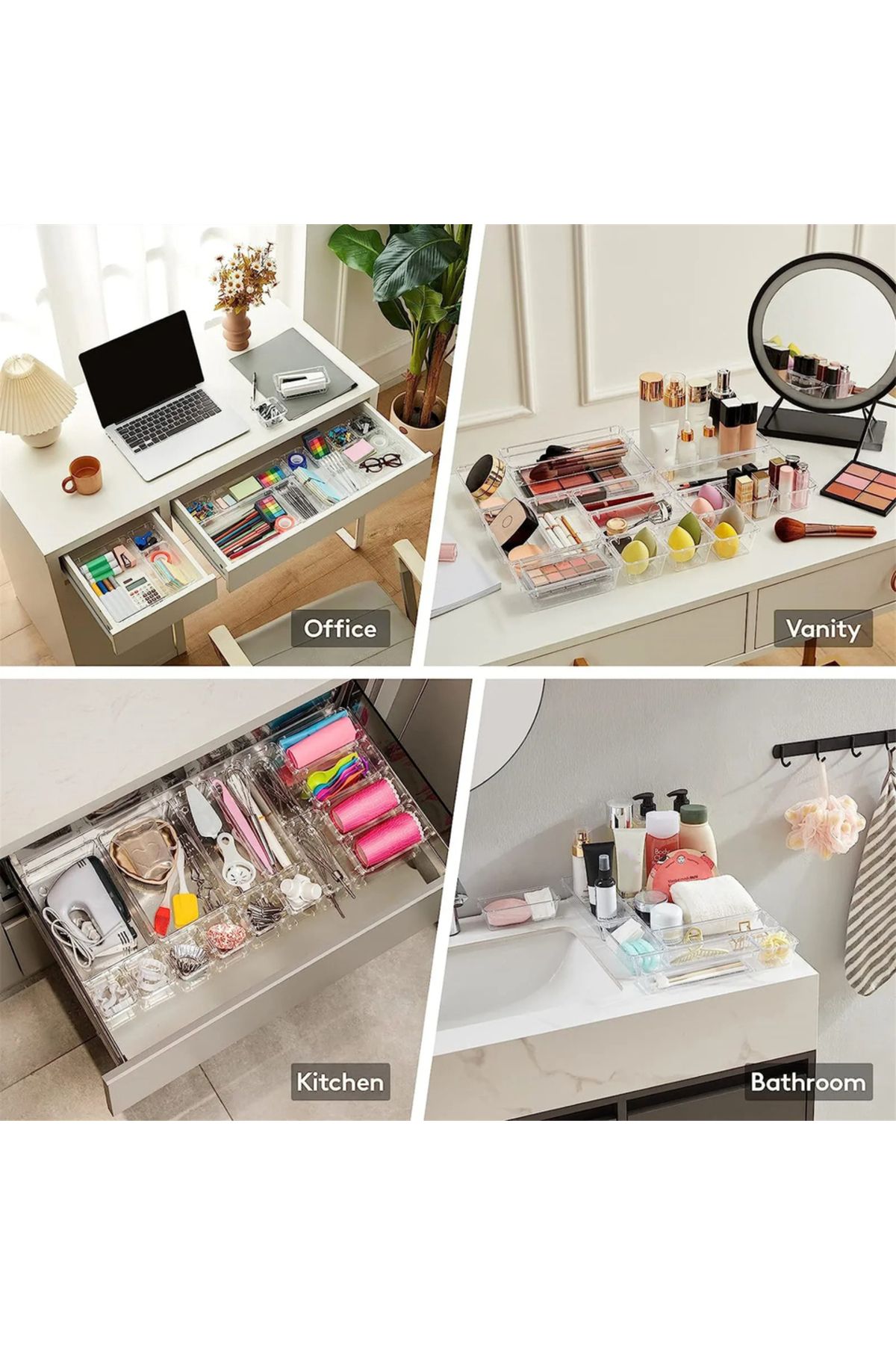 Choice-10-Piece Versatile Drawer Organizer Set - Clear Plastic Trays and Dividers in 4 Sizes for Perfect... 7
