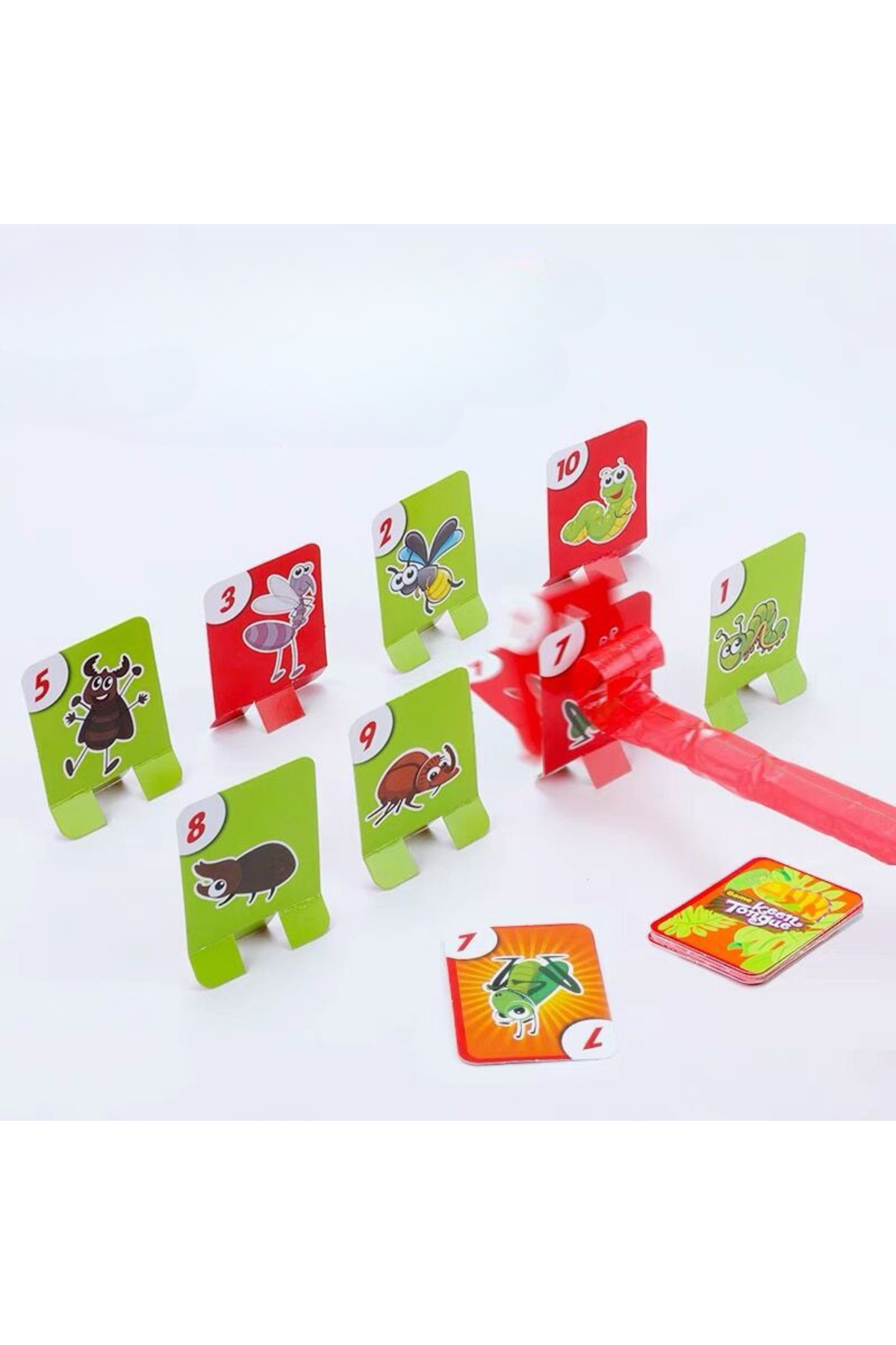 بازی رومیزی زبان مارمولک، قورباغه، مار حریص، لژر رنگارنگ، کارت بازی رقابت‌کننده