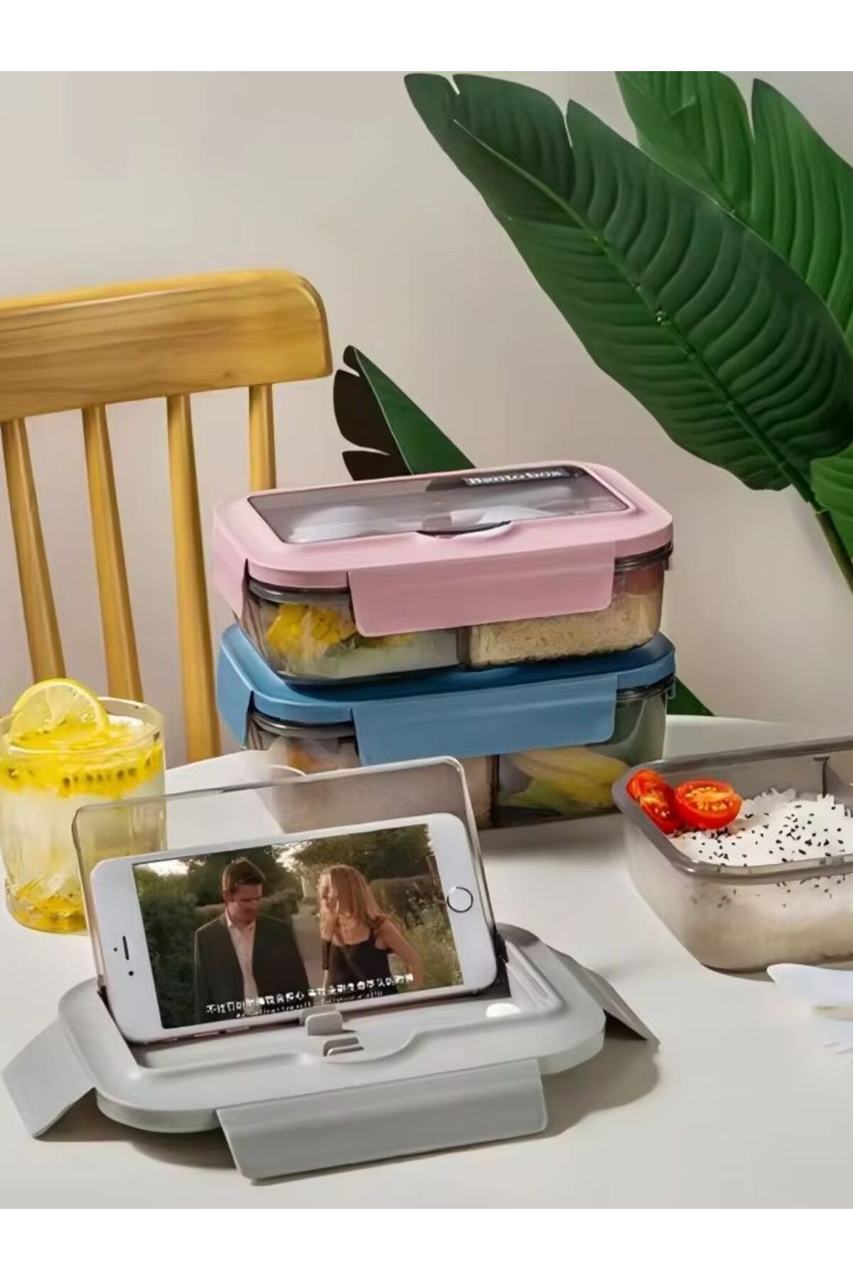 Choice-1pc Lunch Boxes, Tragbare Geteilte Lunchbox, Ins Nordic Style -Box, Getrennte Lunchbox 8