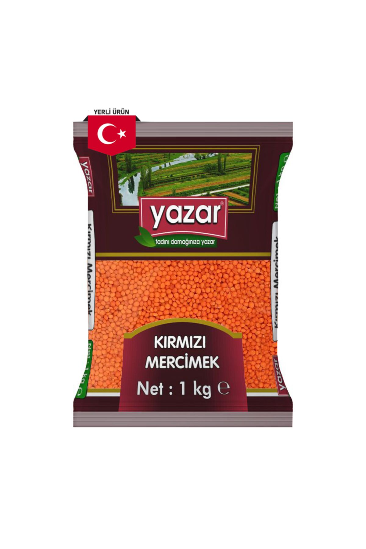 YAZAR Yerli Kırmızı Mercimek 1 Kg.