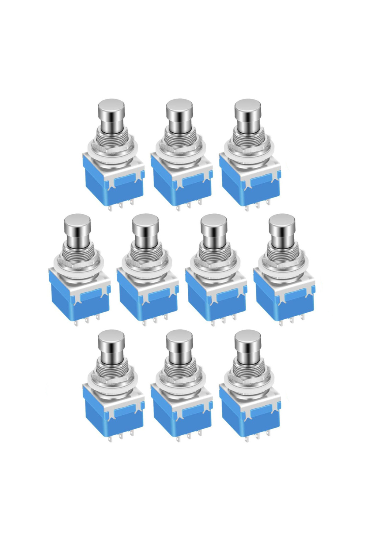 Choice-PBS-24-302-10PCS DaierTek 10PCS Guitar Effect Pedal 3PDT Footswitch 9 Pin Latching Stomp Push Button 1