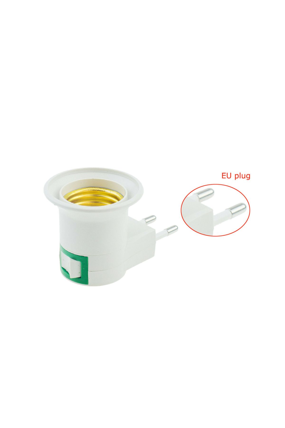 Choice-E27 LED Light Lamp Bulbs Socket Base Holder EU/US Plug Adapter ON/OFF Switch White 3