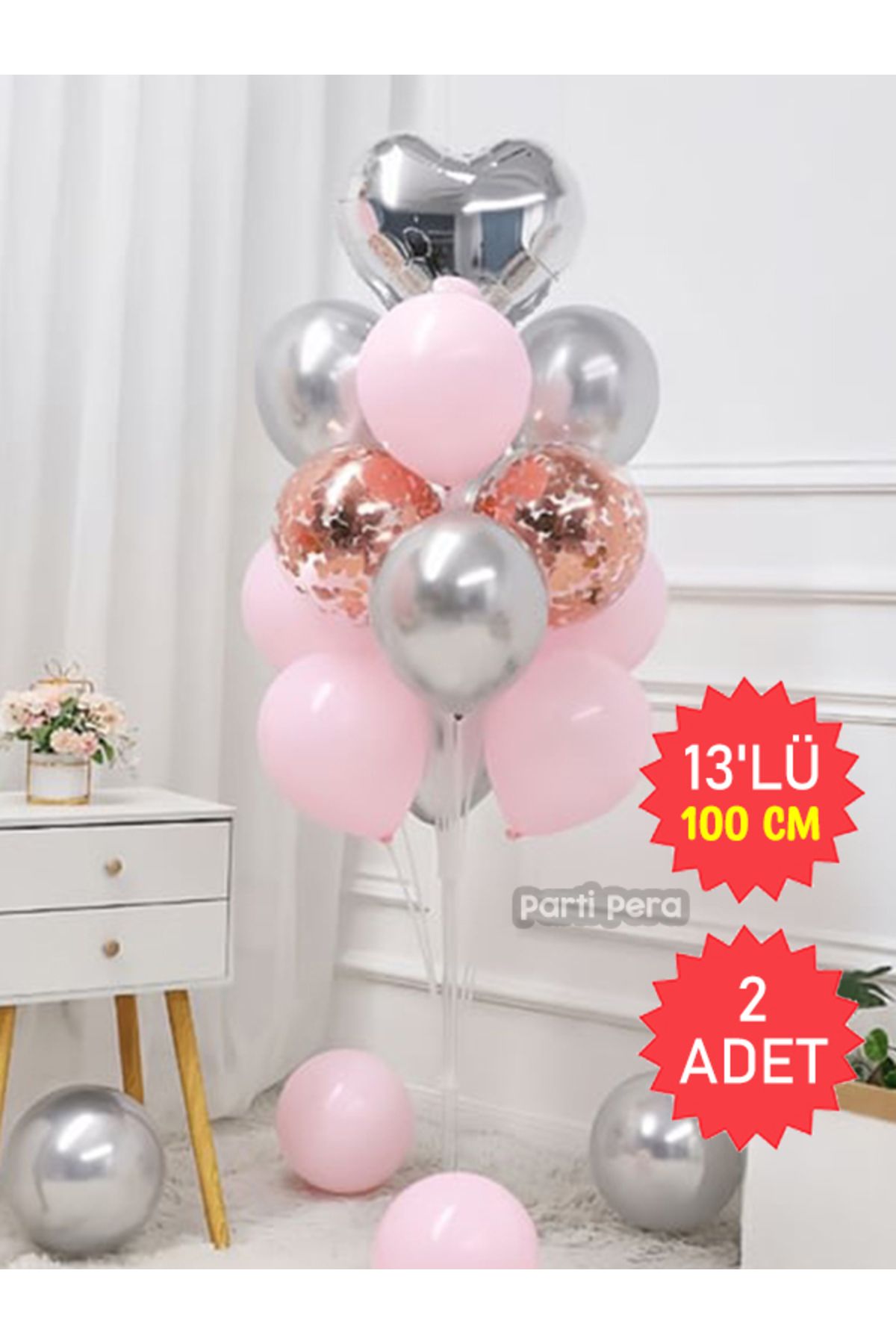 parti pera 2 Adet 100 cm 13'lü Büyük Boy Balon Standı