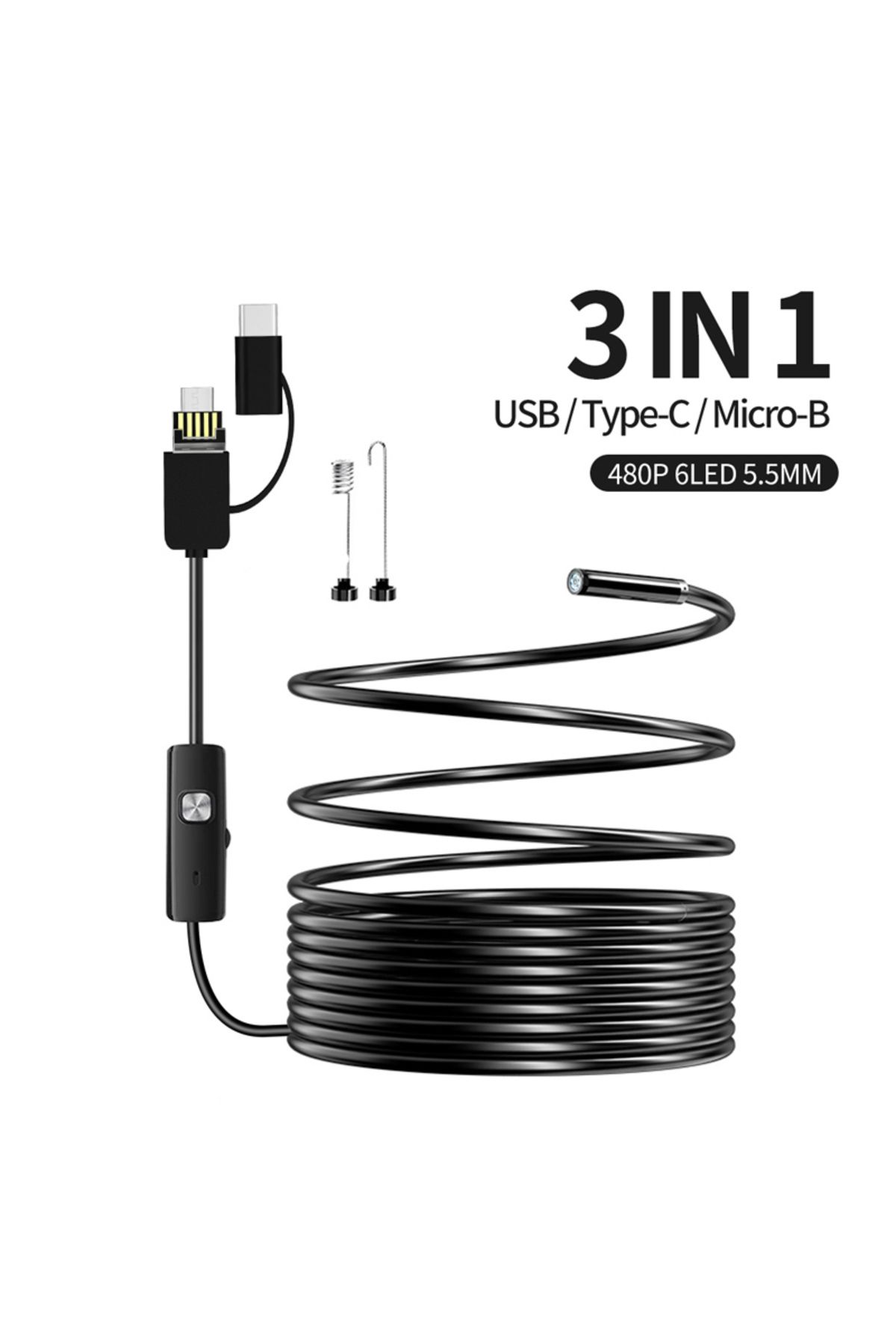 Choice-Endoscope Camera USB-C Borescope Inspection Camera with 6 LED Lights Flexible Waterproof Snake Ca... 2