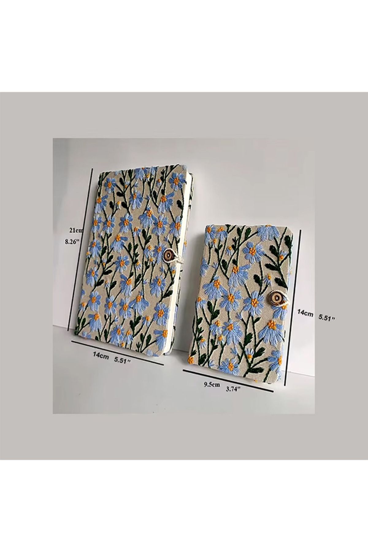 Choice-A5 A5 A6 Fabric Embroidery Notebook Cloth Notepad Blank 100 Sheets/200 Pages with Bookmark and Botto 8