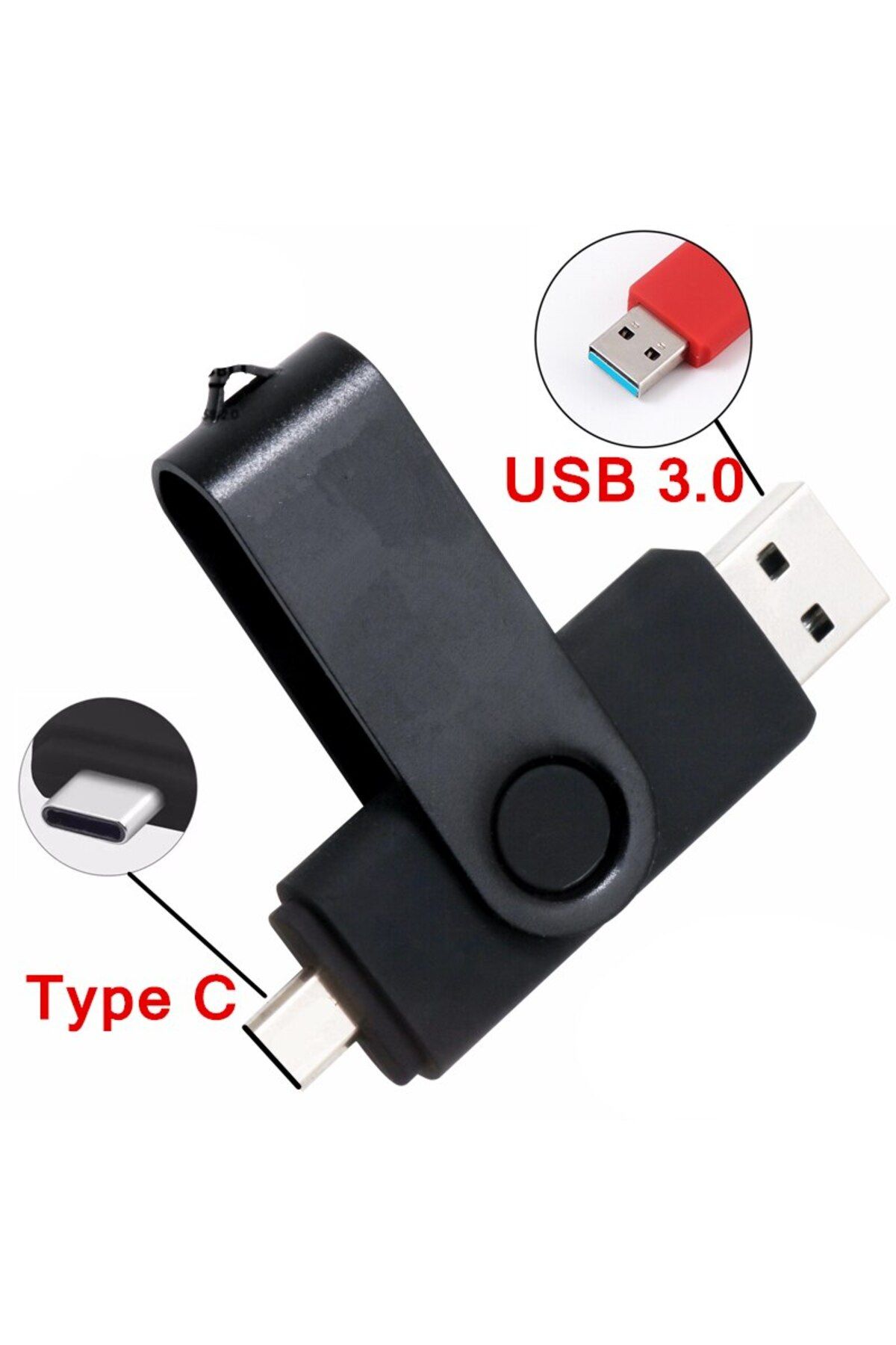 Choice-Black 64gb Type-c Usb3.0 Flash Drive 128gb Key Chain Pen Drive Usb Stick High Speed Pendrive For Mob 1