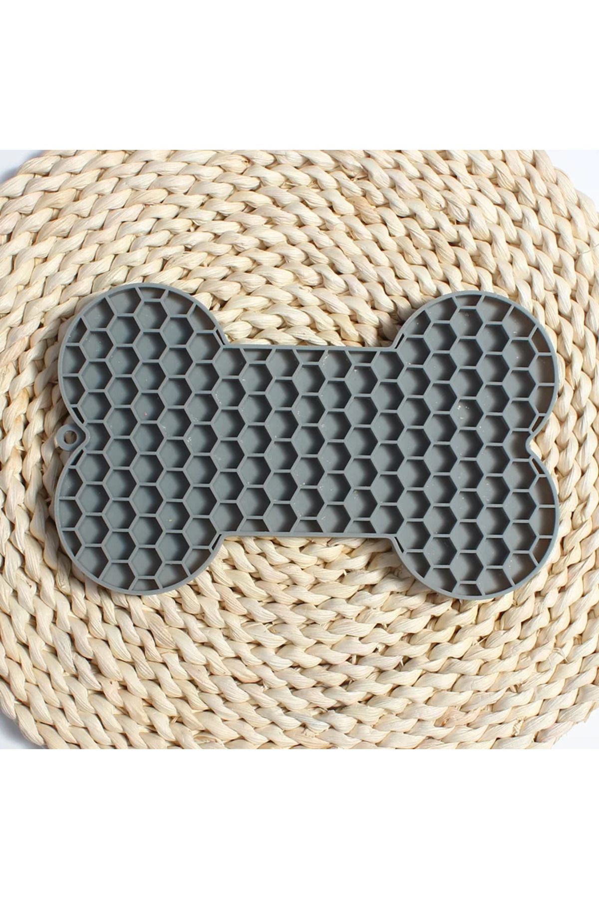 Choice-Wsd721-grey Bone Shape Silicone Licking Pad Pet Dog Peanut Butter Slow Food Bowl Eating For Cats Dog 1