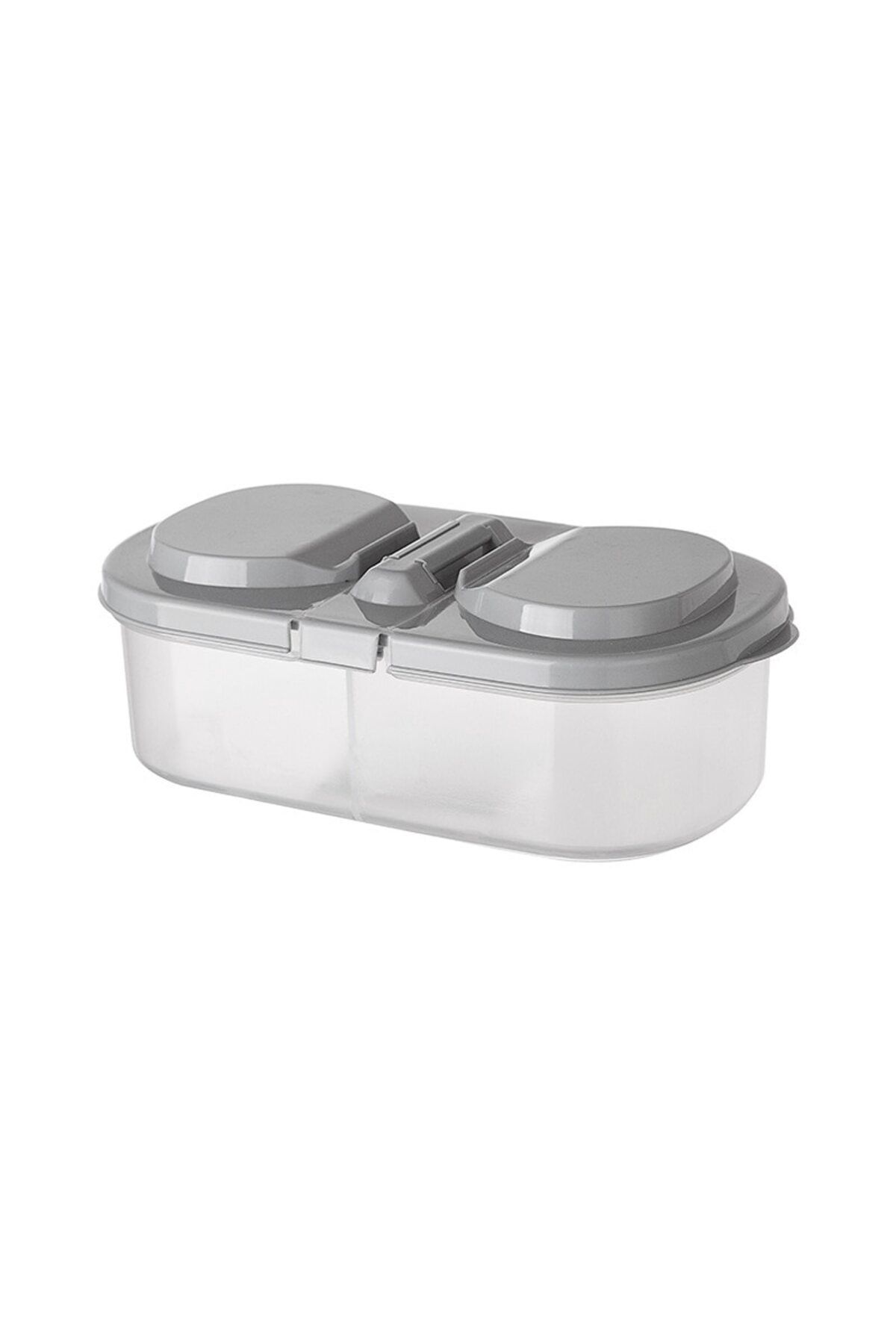 Choice-Grey C1913a Double Compartment With Lid Food Dried Fruit Sealing Jar Multifunctional Kitchen Refrige 1