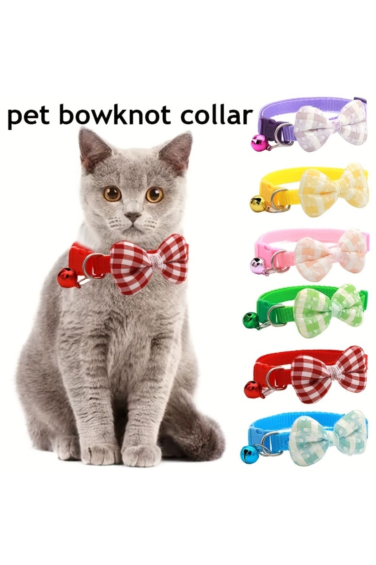 Choice-1 Piece Adjustable Plaid Cat Collar Tie Knot - Perfect for Festive Dressing and Everyday Wear 5