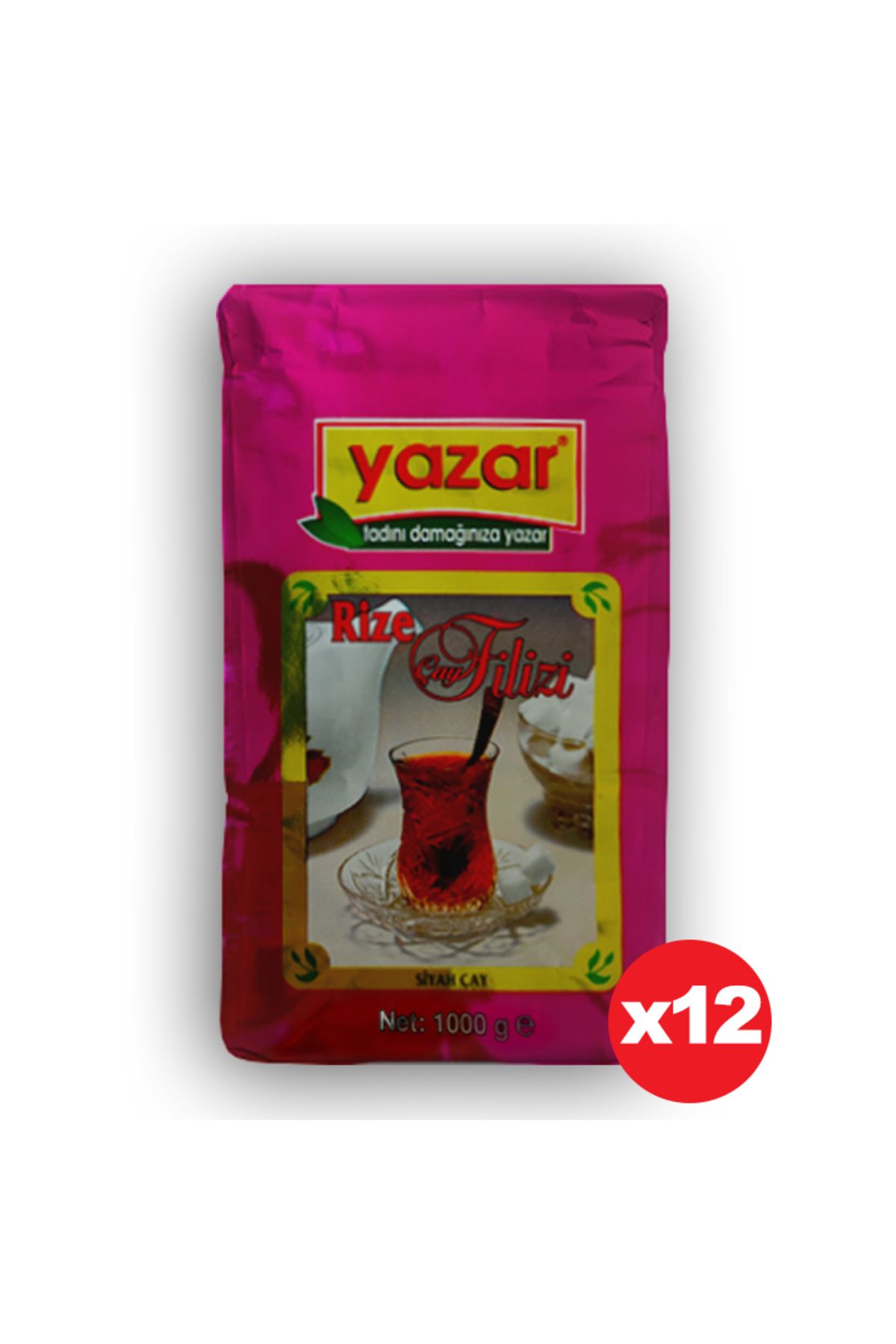 YAZAR Rize Filiz Çay 1 Kg x 12 Paket