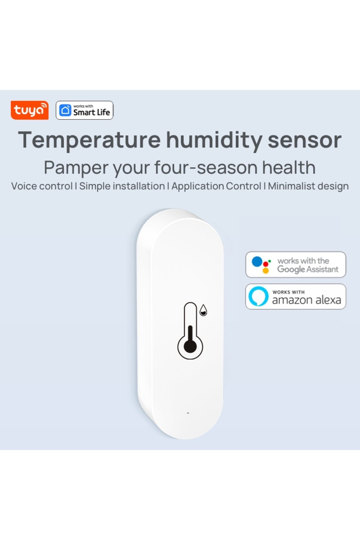 Choice-White Tuya Wifi Temperature And Humidity Sensor Indoor Humidity Sensor Battery Powered App Monitorin 1