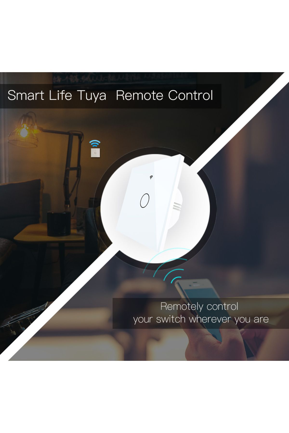 MoesHouse-MOES WiFi Wall Touch Light Switch RF433 Wireless Remote Control Tuya/Smart Life App Backlight Ale... 3