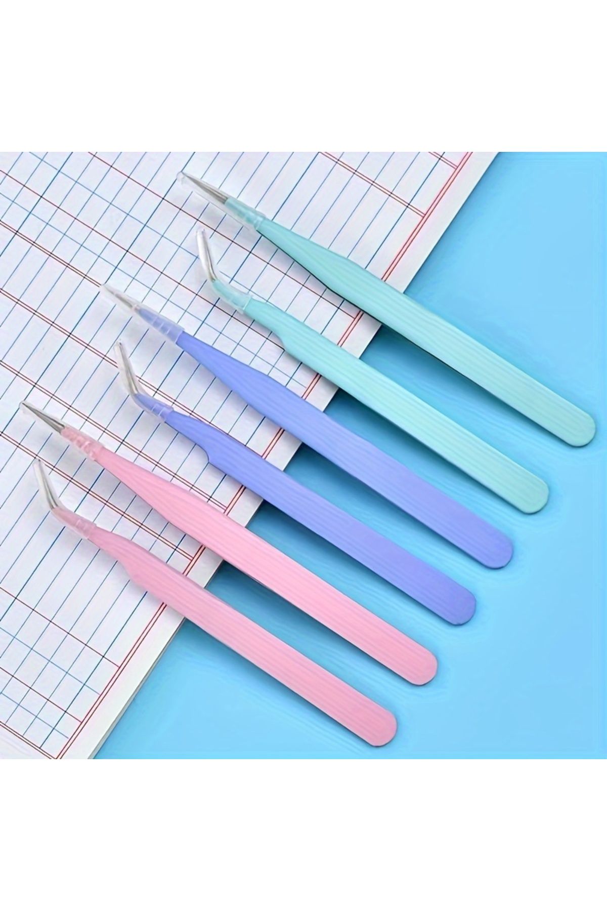 Choice-Purple 2pcs Stainless Steel Precision Tweezers, Color Scrapbook Tweezers, Straight And Curved Head T 2