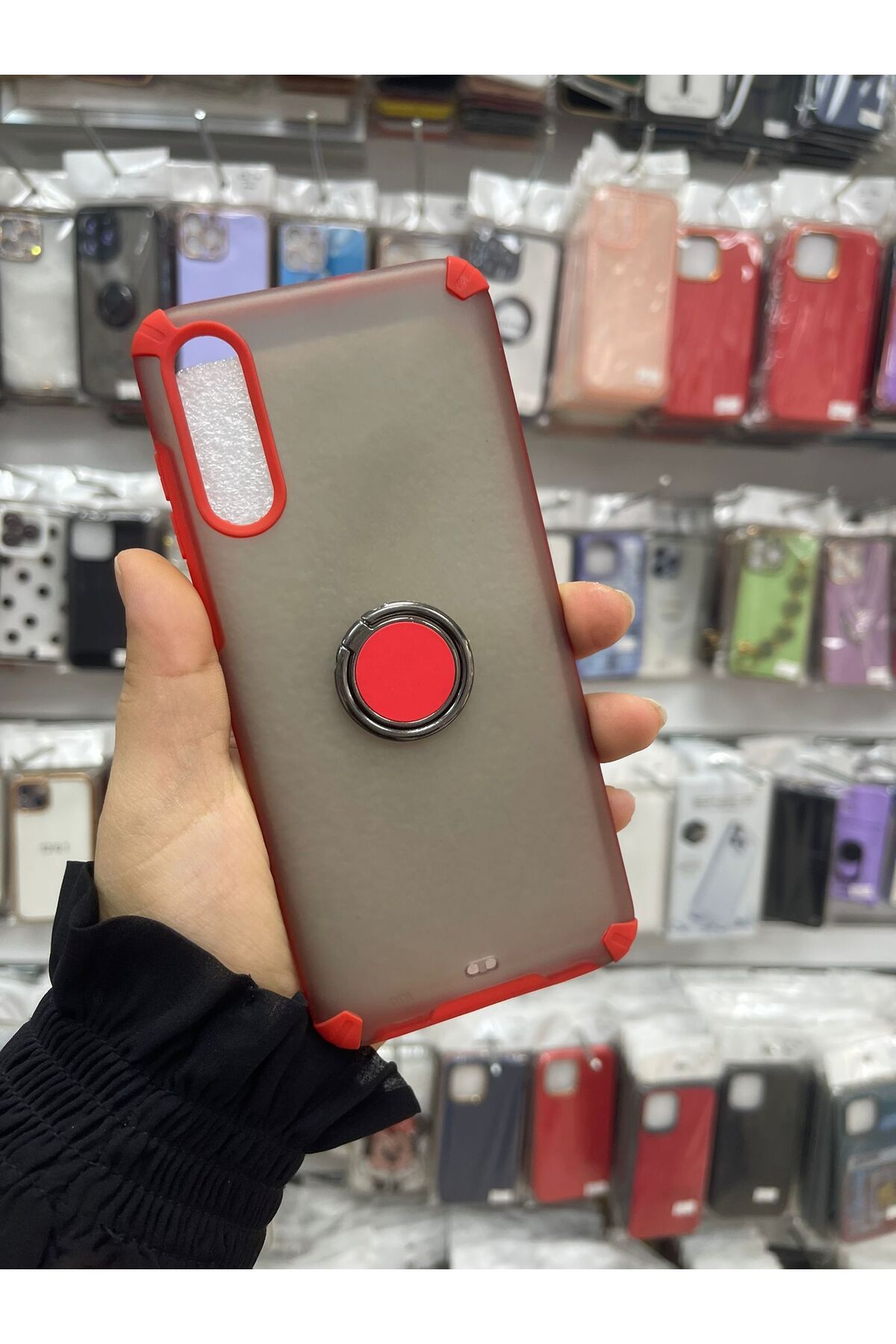 TECNOTREND Galaxy A70 Uyumlu Magnetic Ring Cover & Case